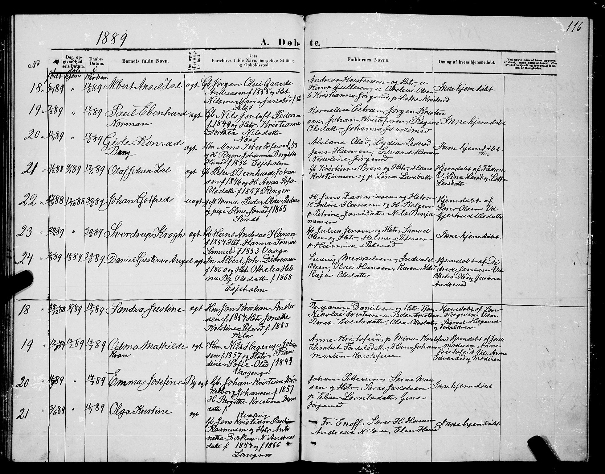 Ministerialprotokoller, klokkerbøker og fødselsregistre - Nordland, AV/SAT-A-1459/841/L0620: Parish register (copy) no. 841C04, 1877-1896, p. 116