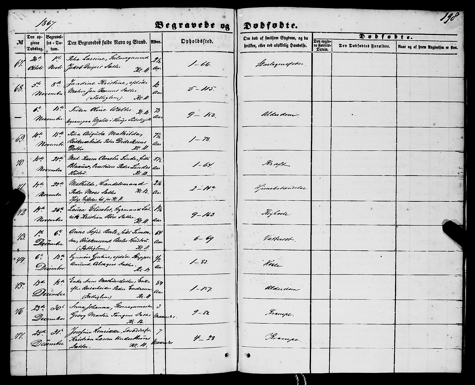 Nykirken Sokneprestembete, AV/SAB-A-77101/H/Haa/L0042: Parish register (official) no. E 2, 1850-1868, p. 198