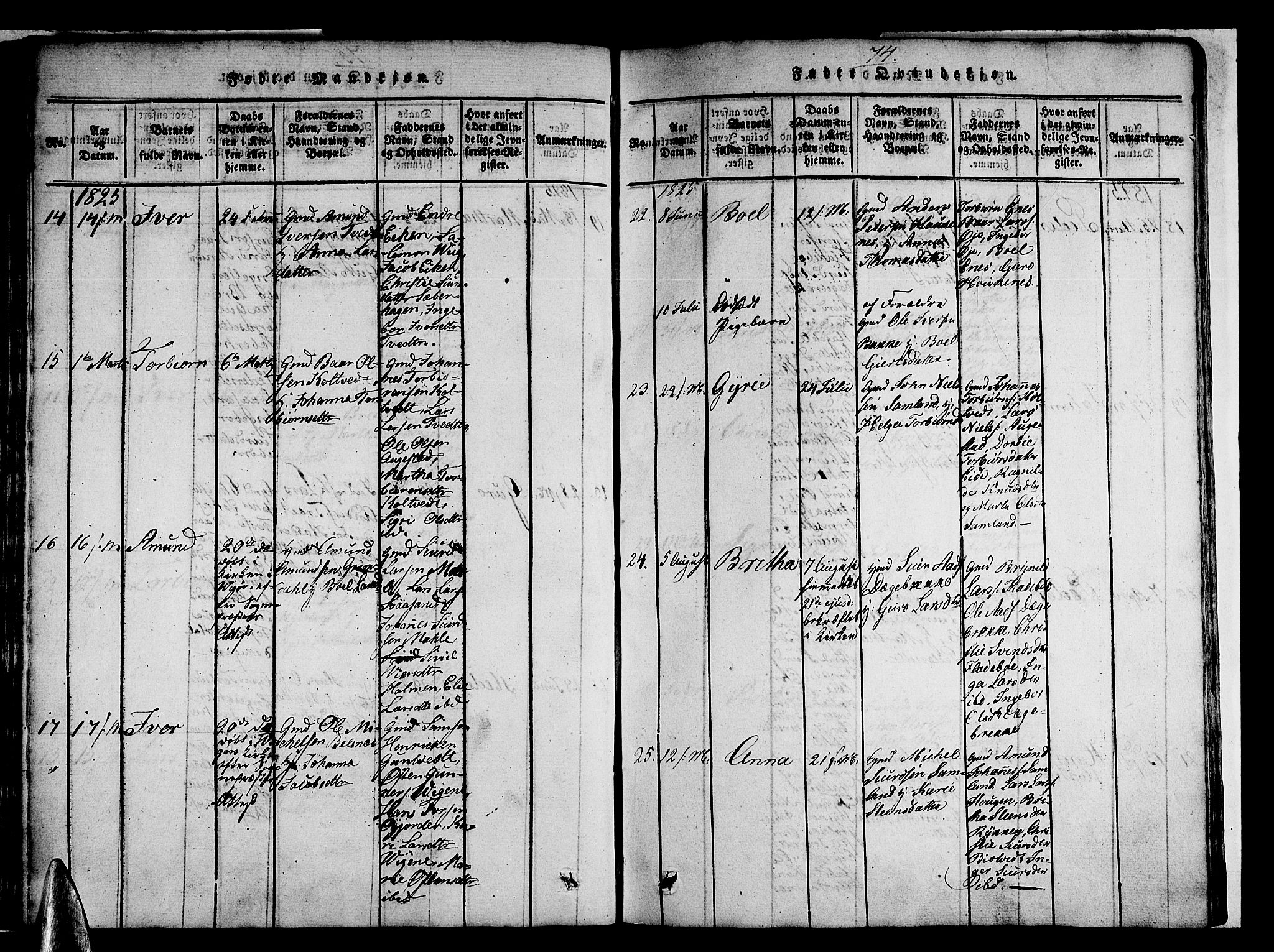 Strandebarm sokneprestembete, AV/SAB-A-78401/H/Haa: Parish register (official) no. A 5, 1816-1826, p. 74