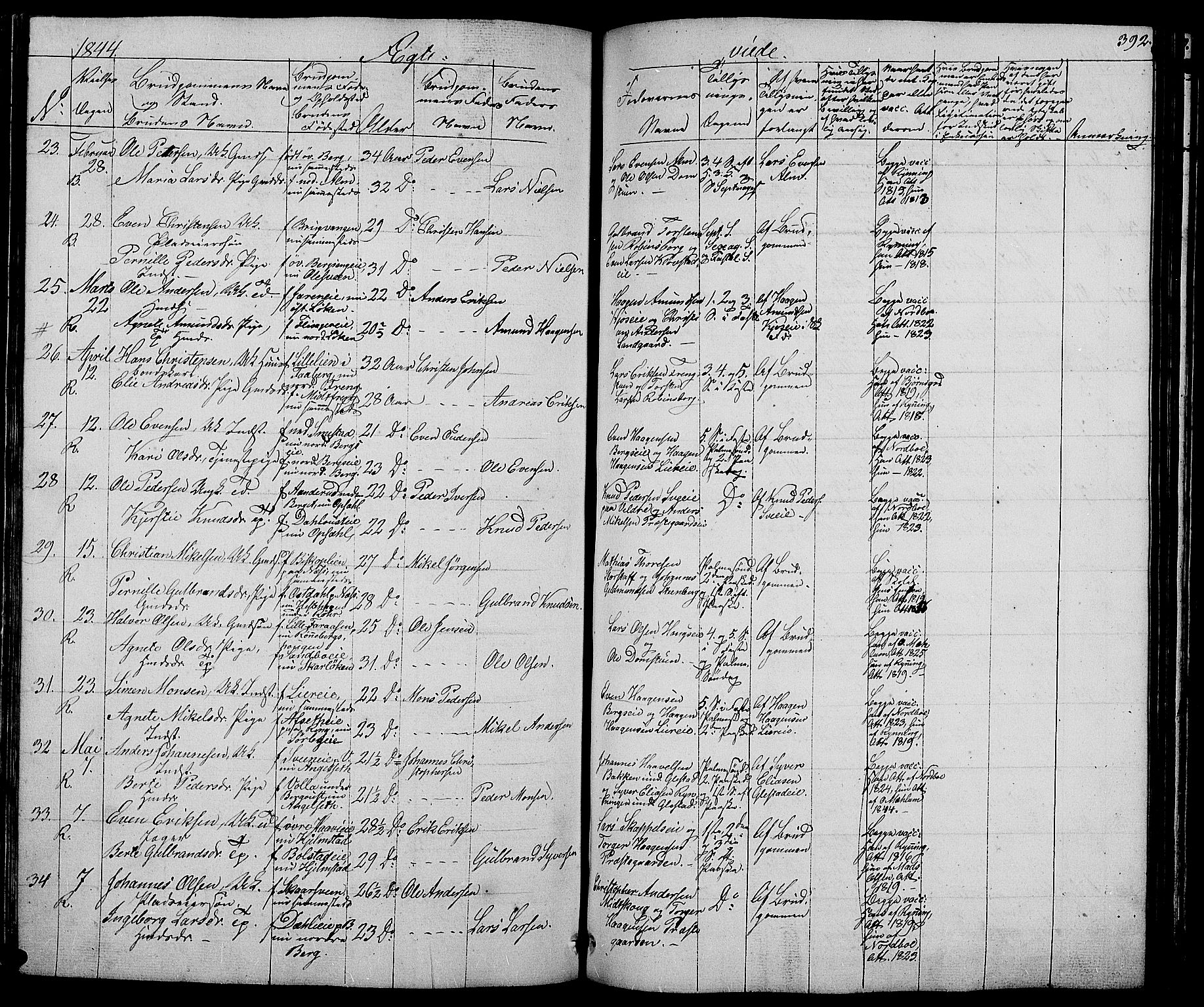 Ringsaker prestekontor, AV/SAH-PREST-014/L/La/L0005: Parish register (copy) no. 5, 1839-1850, p. 392