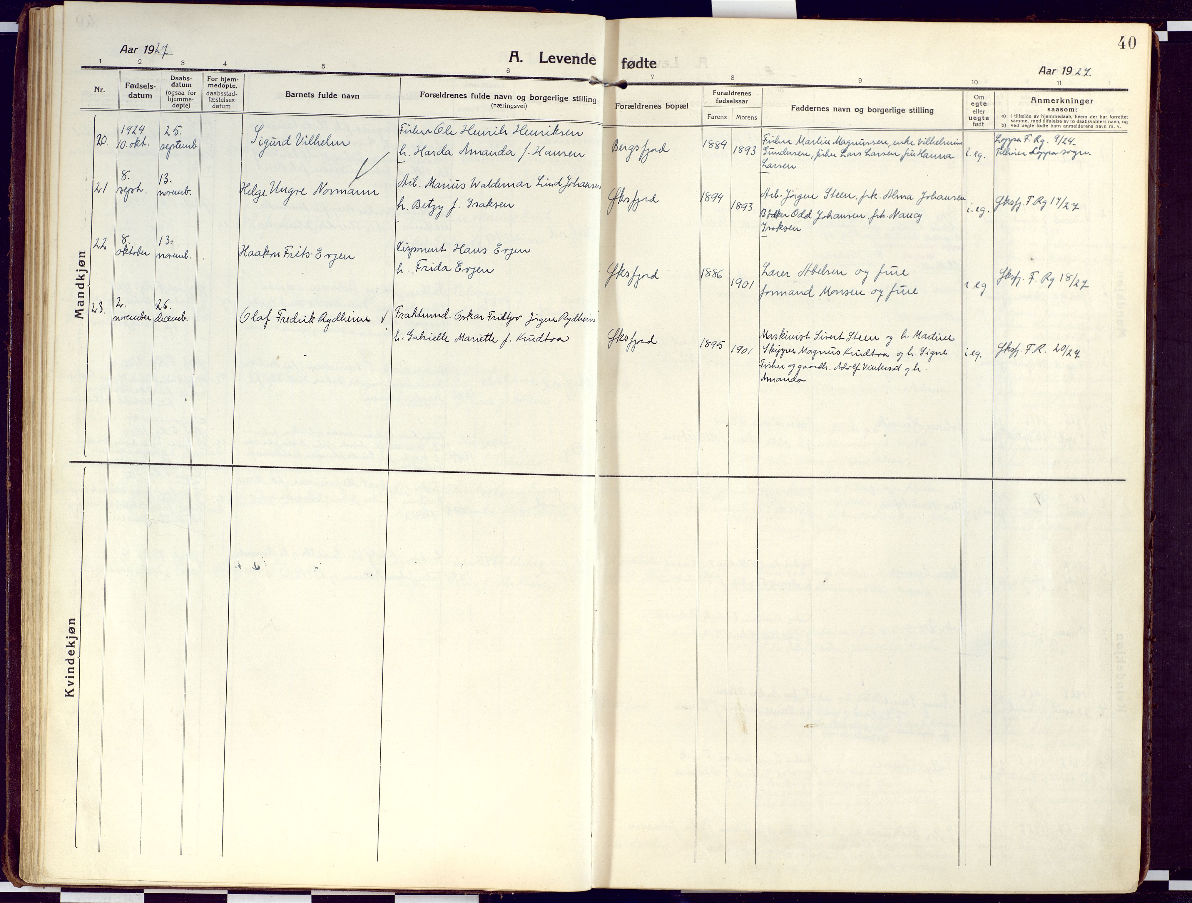 Loppa sokneprestkontor, SATØ/S-1339/H/Ha/L0012kirke: Parish register (official) no. 12, 1917-1932, p. 40