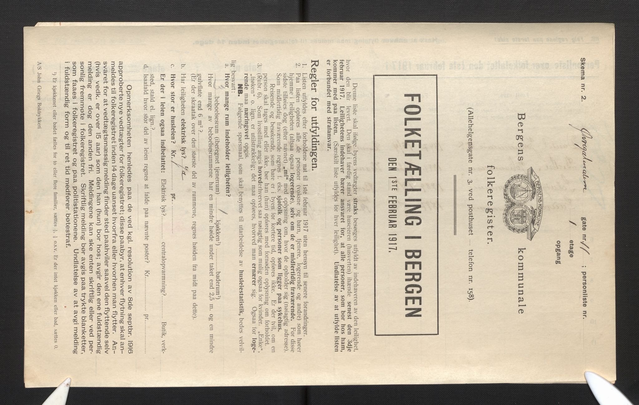 SAB, Municipal Census 1917 for Bergen, 1917, p. 46660