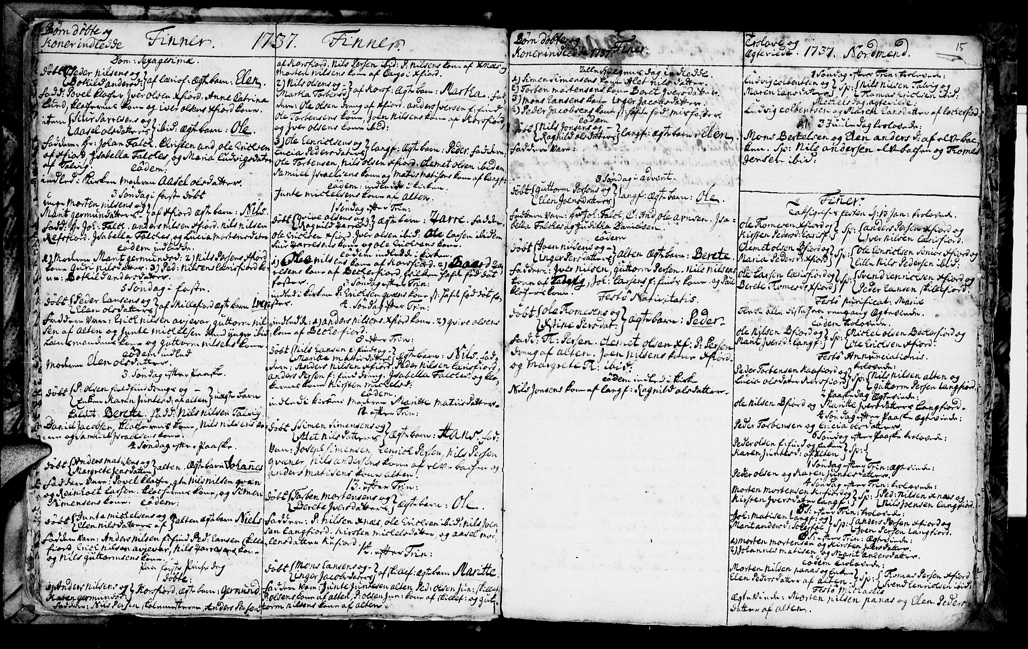Talvik sokneprestkontor, SATØ/S-1337/H/Ha/L0003kirke: Parish register (official) no. 3, 1735-1752, p. 15