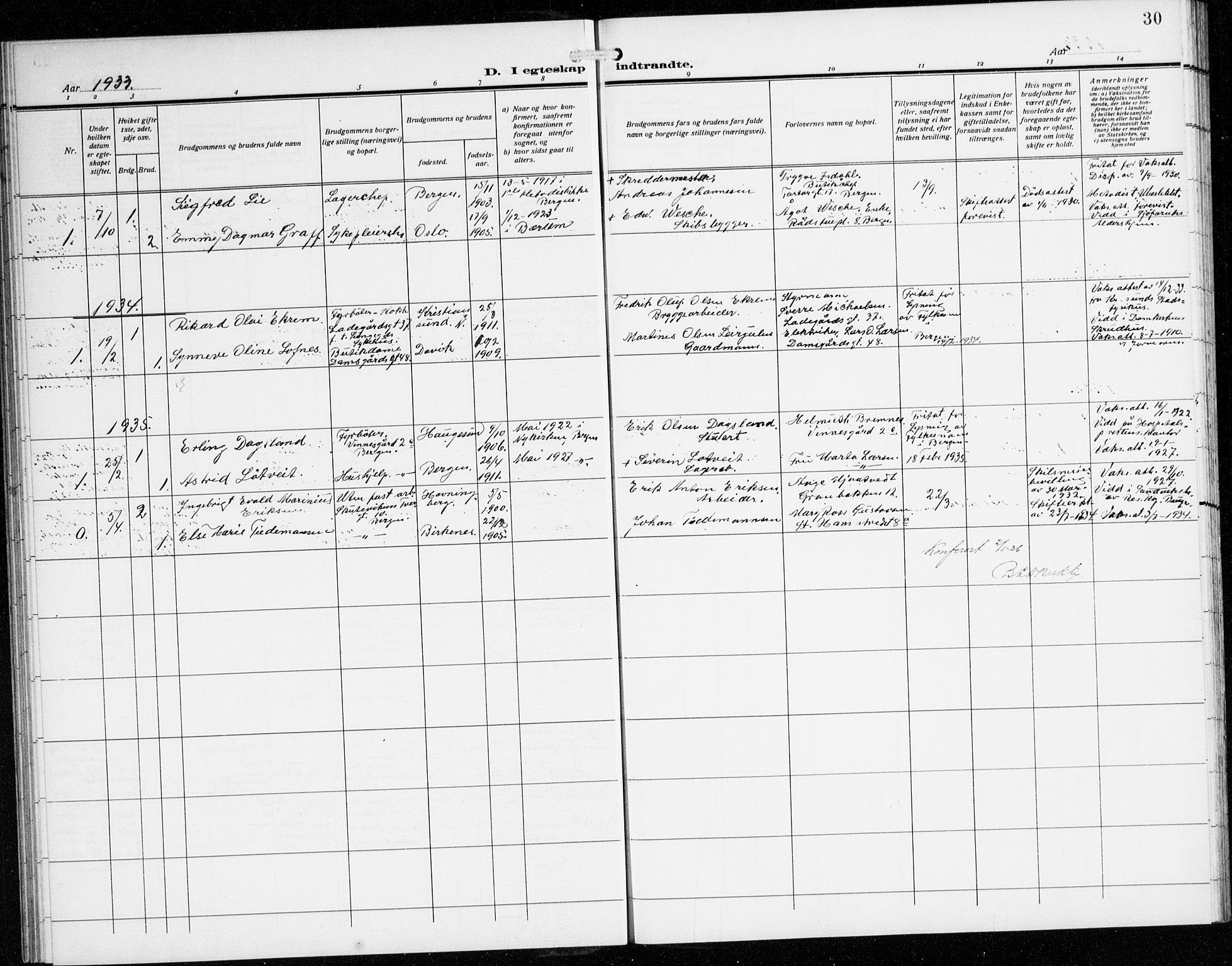 St. Jørgens hospital og Årstad sokneprestembete, SAB/A-99934: Parish register (copy) no. A 11, 1909-1935, p. 30