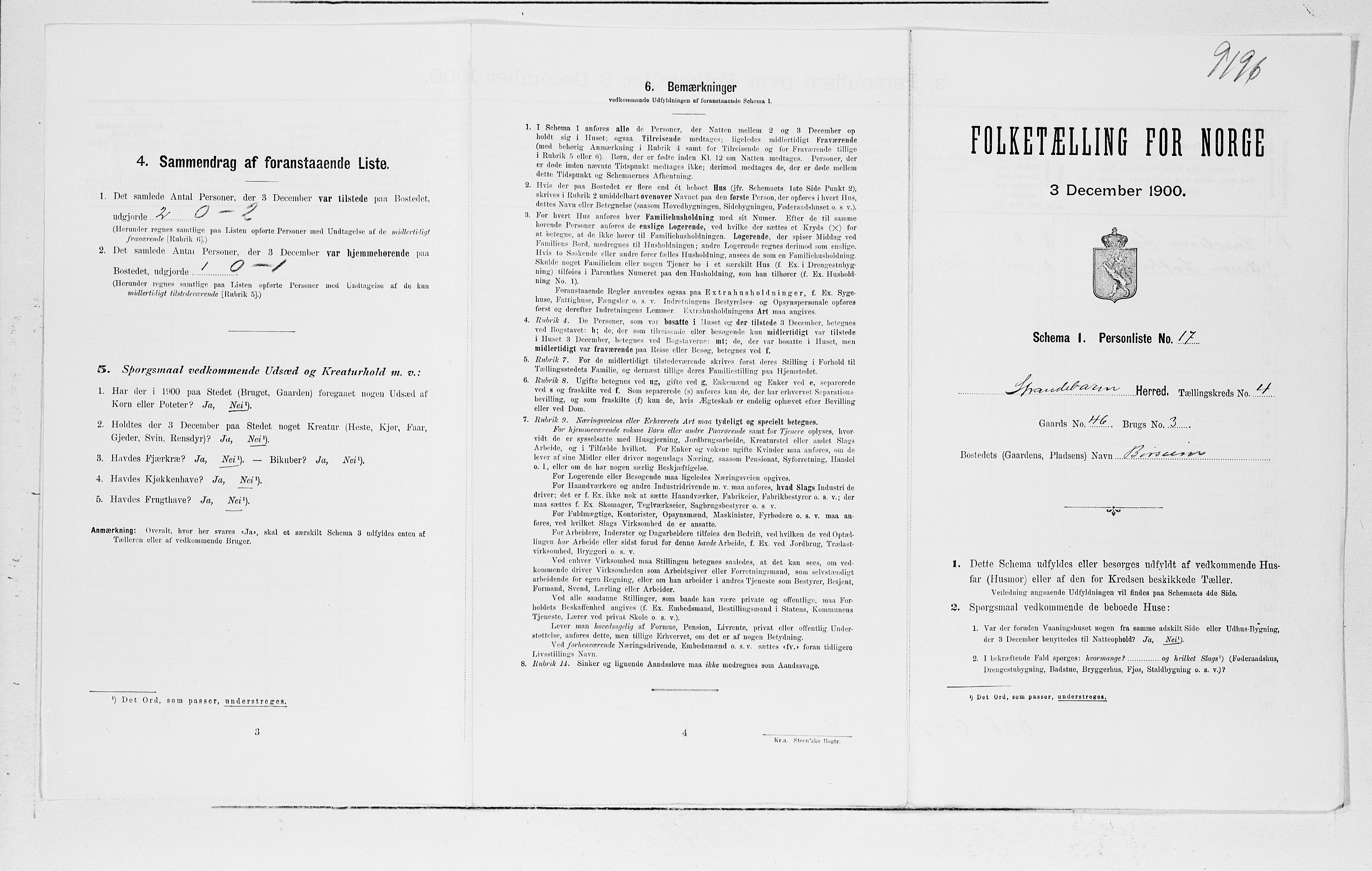 SAB, 1900 census for Strandebarm og Varaldsøy, 1900, p. 424