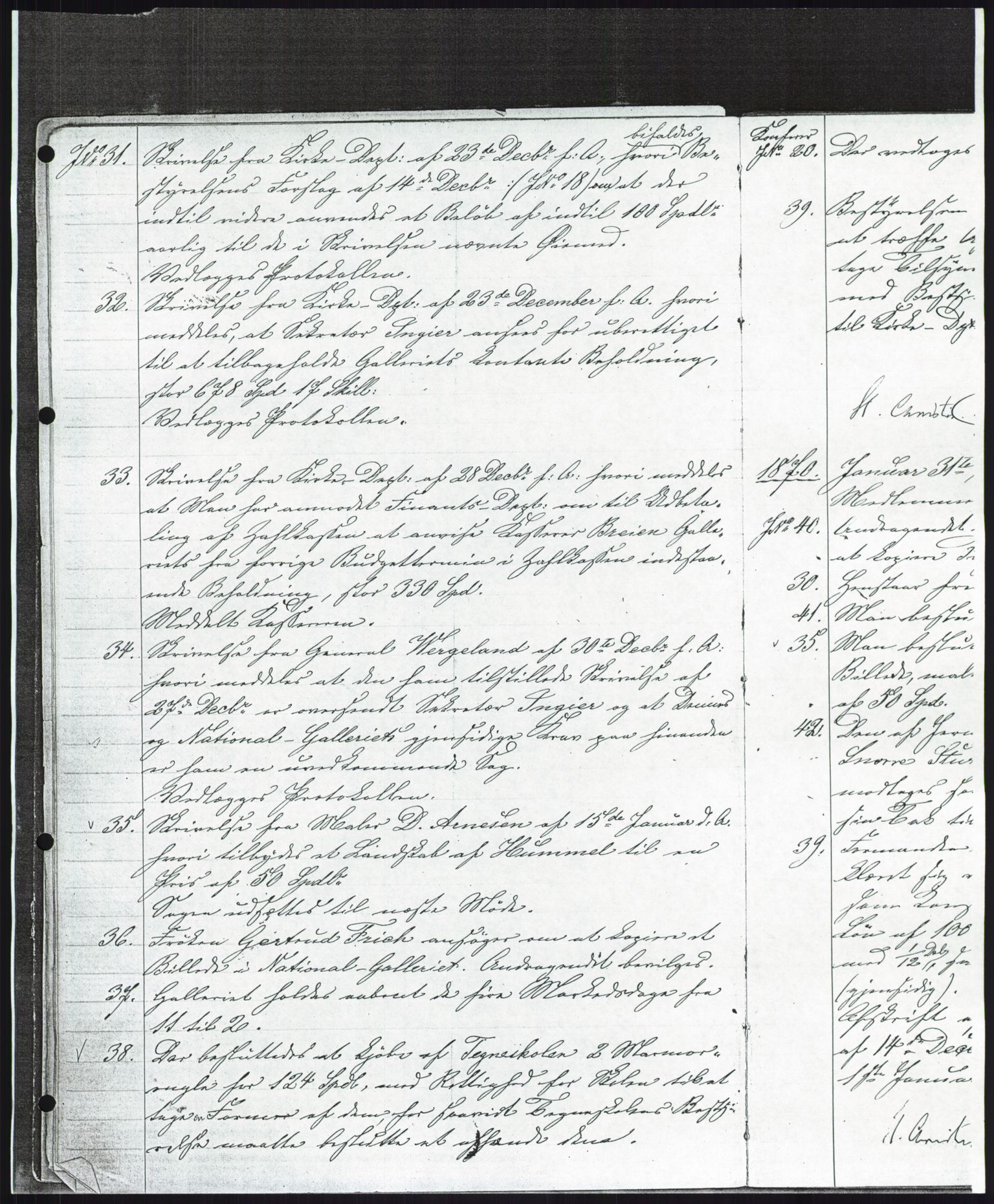 Nasjonalgalleriet, NMFK/NG-1000/A/Aa/L0001: Forhandlingsprotokoll 1869-1877, 1869-1877, p. 7