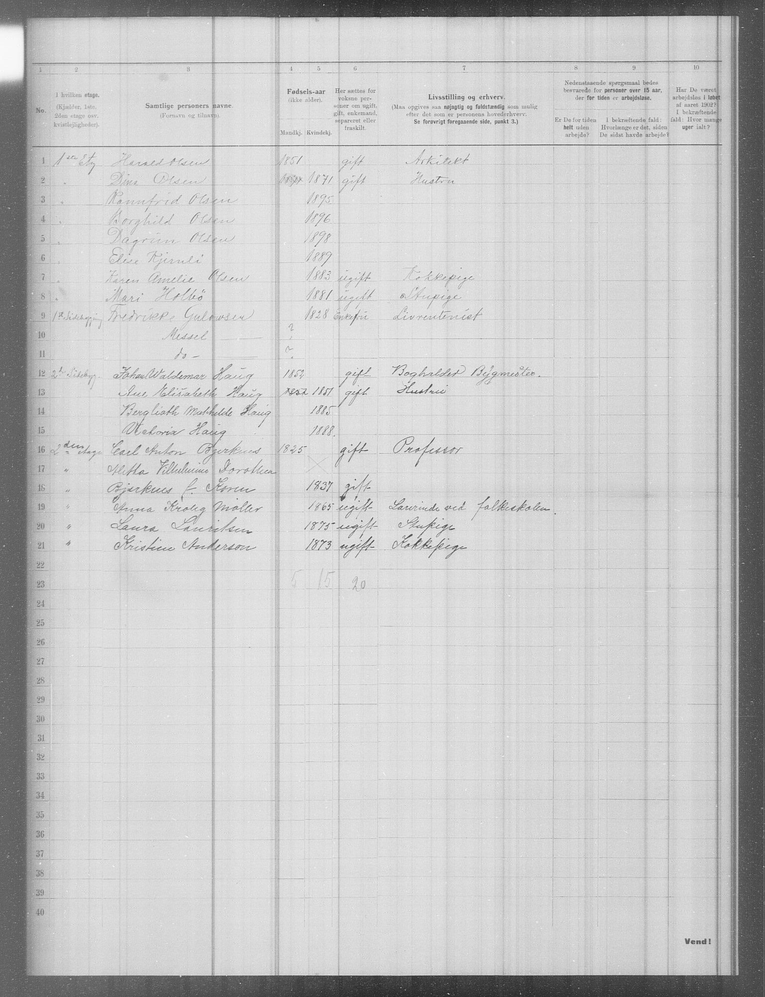 OBA, Municipal Census 1902 for Kristiania, 1902, p. 6264