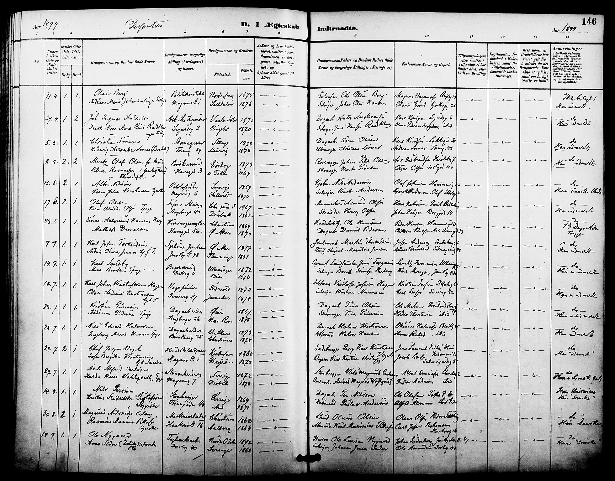 Kampen prestekontor Kirkebøker, SAO/A-10853/F/Fa/L0008: Parish register (official) no. I 8, 1892-1902, p. 146