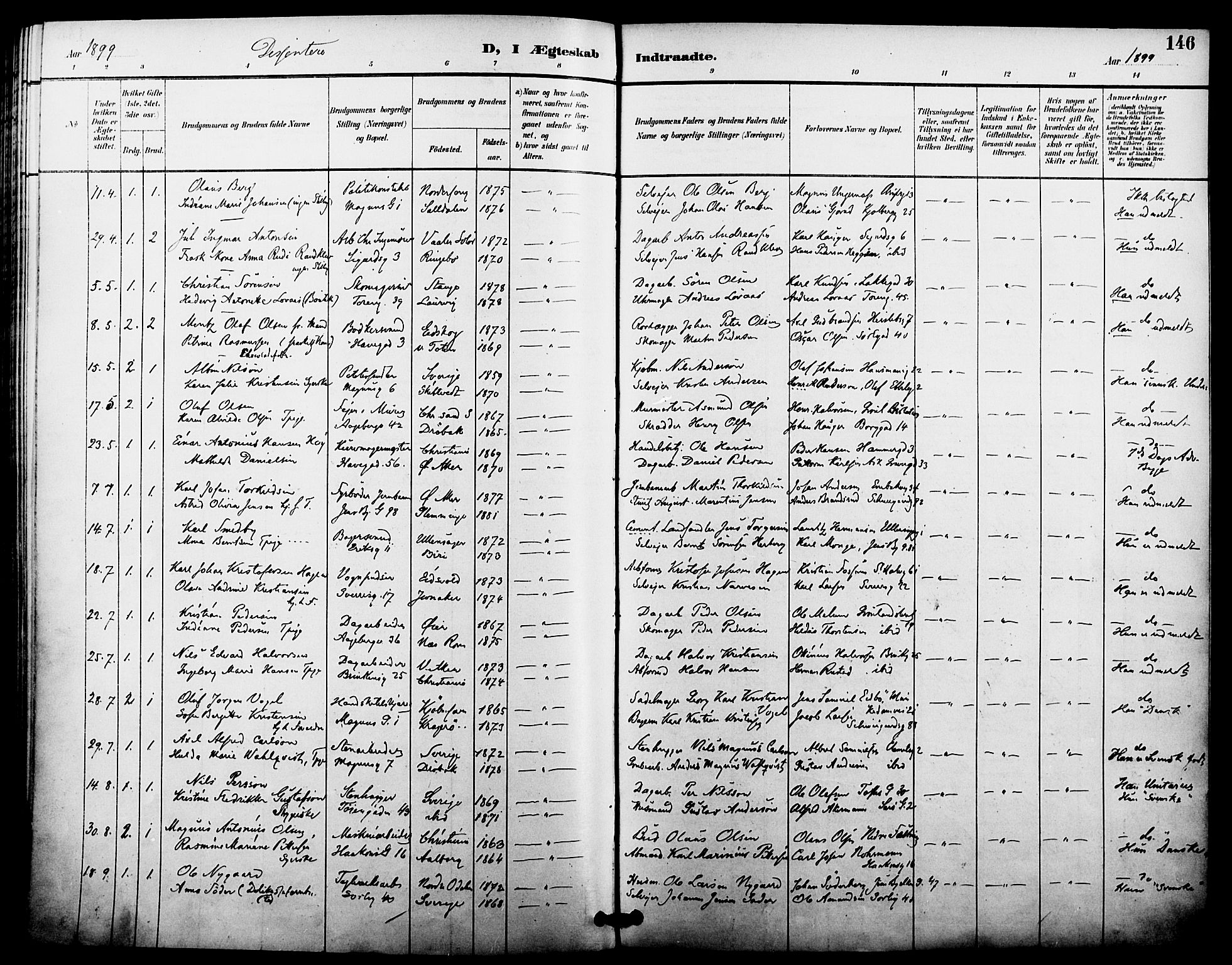 Kampen prestekontor Kirkebøker, AV/SAO-A-10853/F/Fa/L0008: Parish register (official) no. I 8, 1892-1902, p. 146