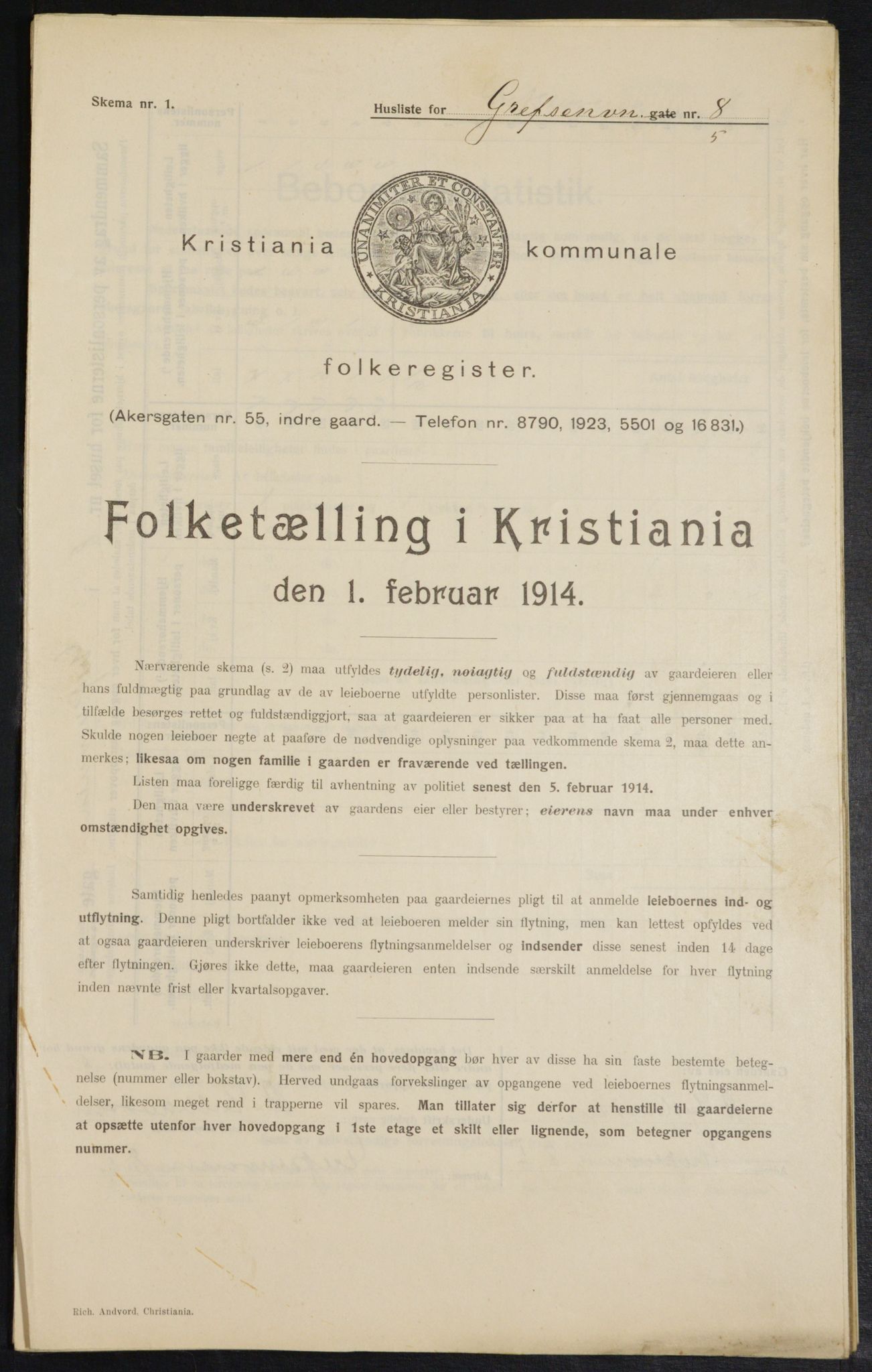 OBA, Municipal Census 1914 for Kristiania, 1914, p. 29662