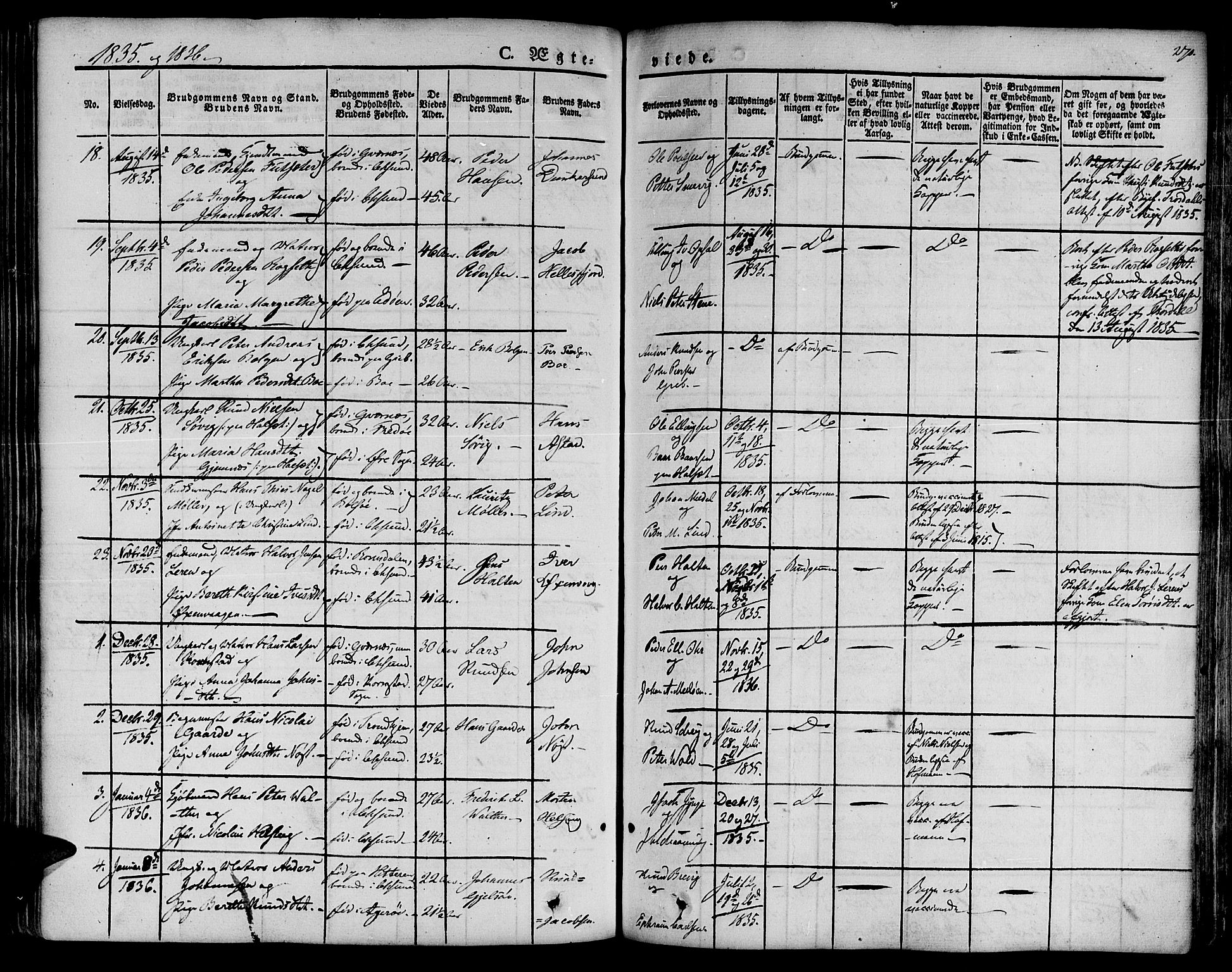 Ministerialprotokoller, klokkerbøker og fødselsregistre - Møre og Romsdal, SAT/A-1454/572/L0843: Parish register (official) no. 572A06, 1832-1842, p. 270