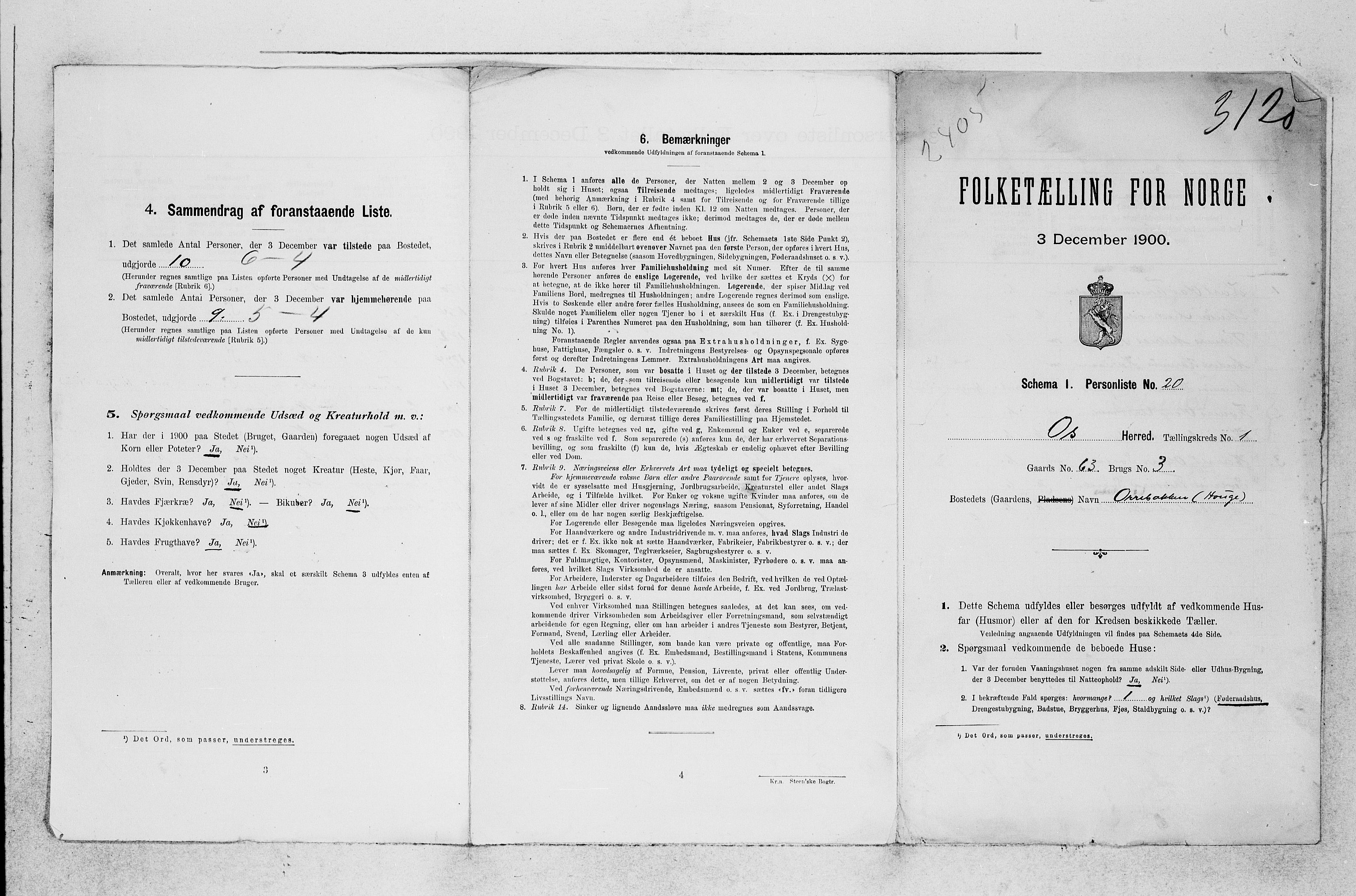 SAB, 1900 census for Os, 1900, p. 58