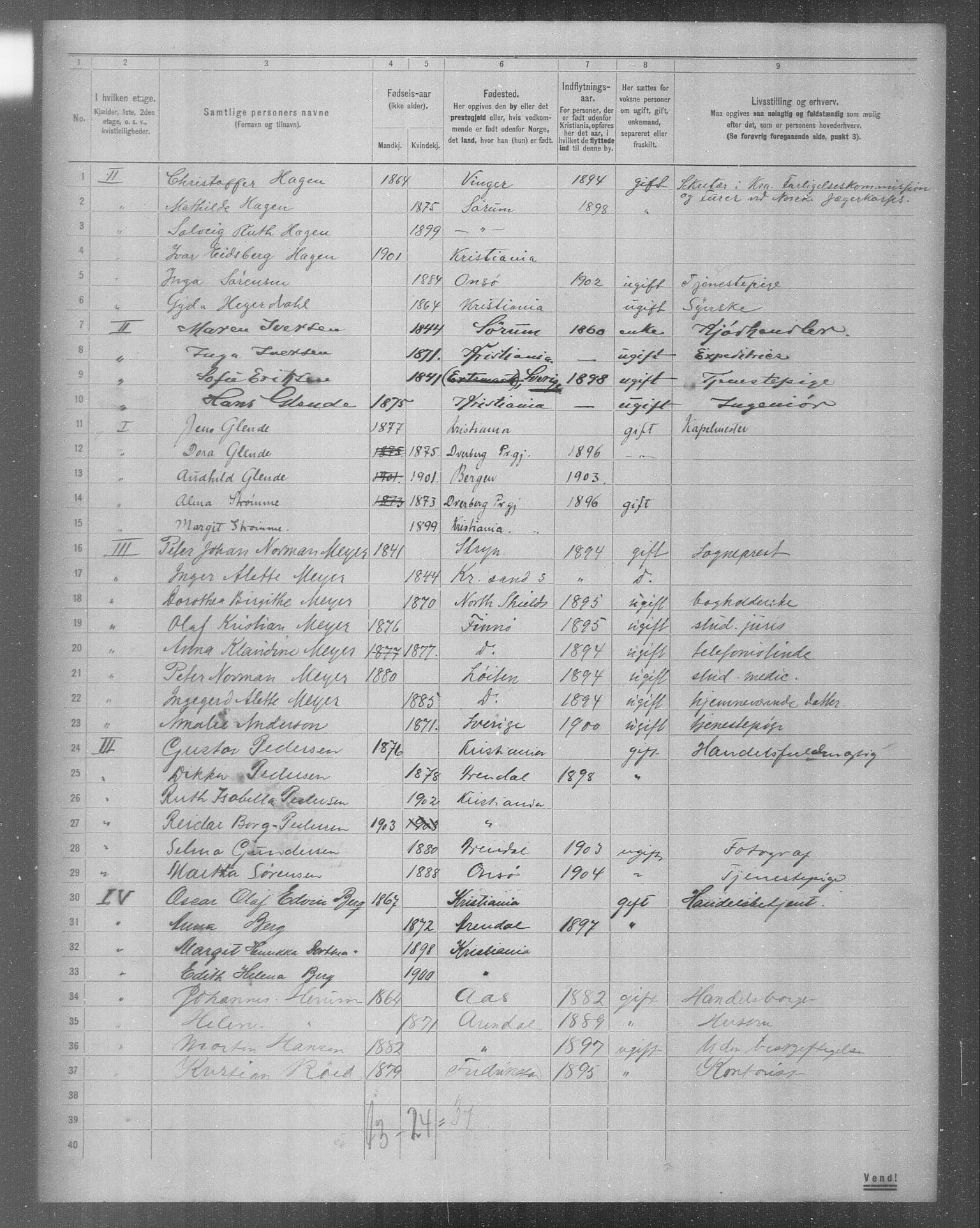 OBA, Municipal Census 1904 for Kristiania, 1904, p. 7824