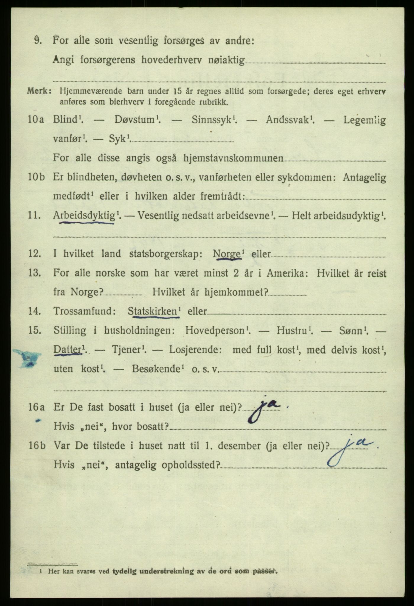 SAB, 1920 census for Lavik, 1920, p. 477