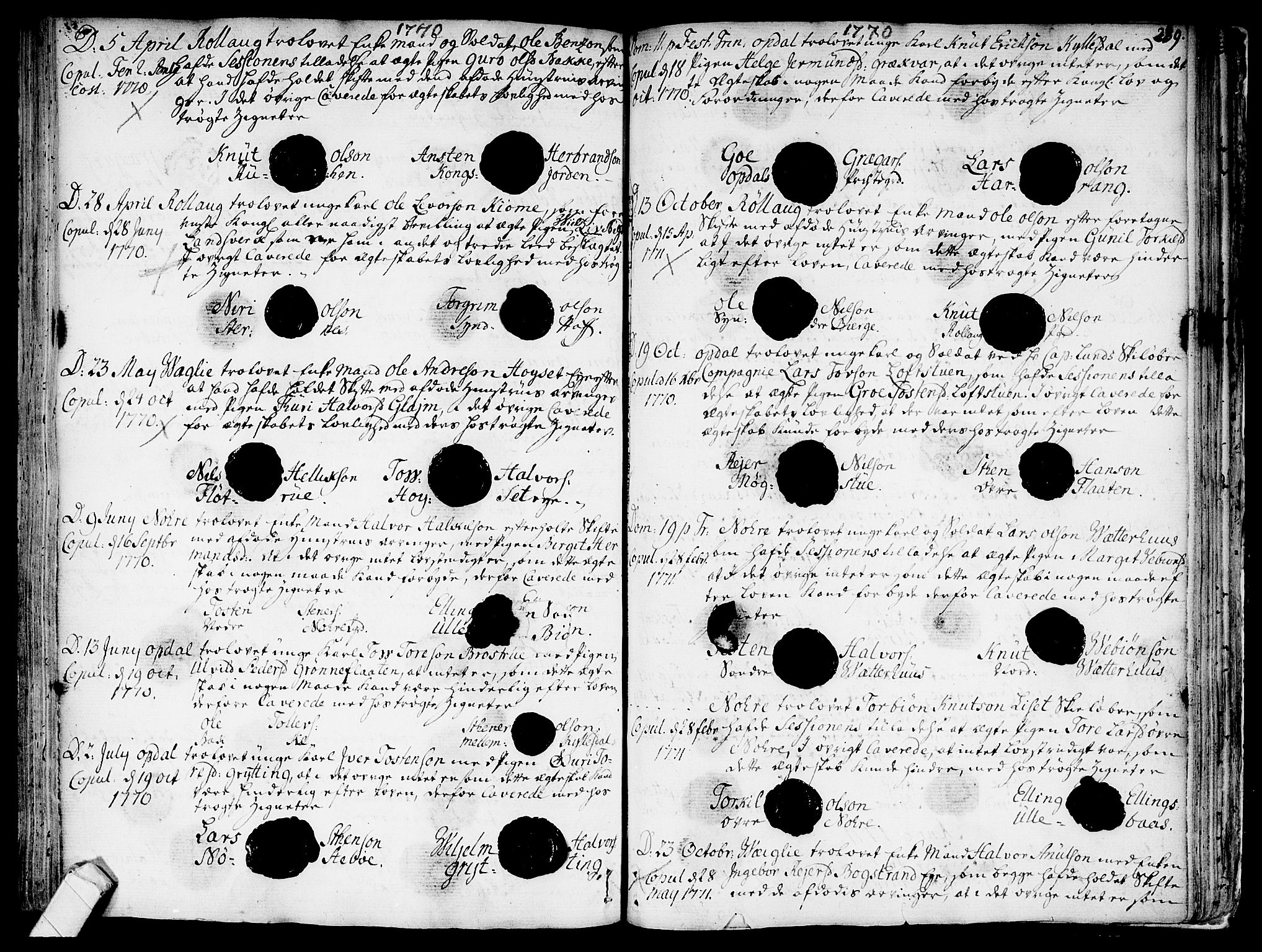 Rollag kirkebøker, SAKO/A-240/F/Fa/L0003: Parish register (official) no. I 3, 1743-1778, p. 239