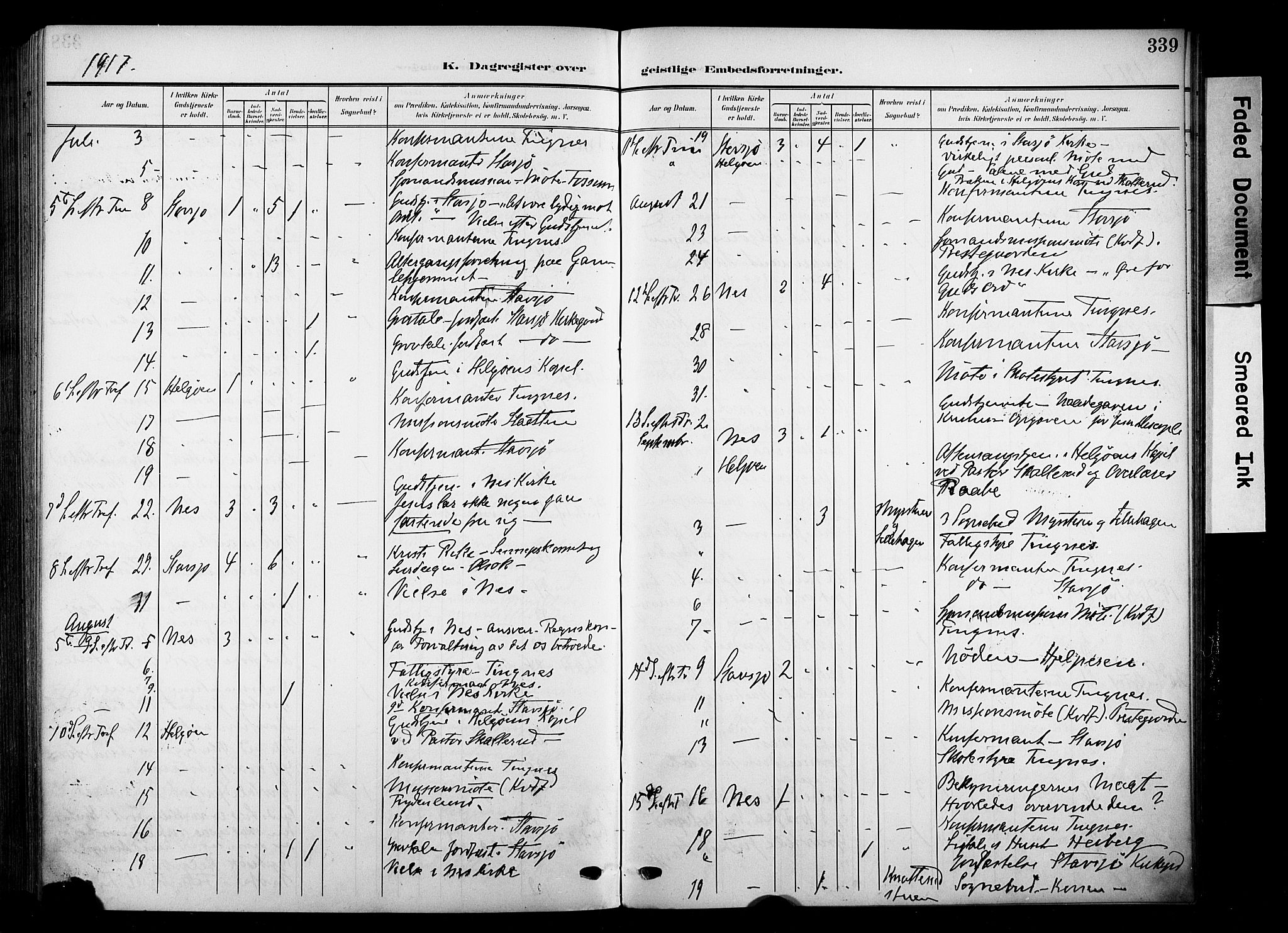 Nes prestekontor, Hedmark, AV/SAH-PREST-020/K/Ka/L0014: Parish register (official) no. 14, 1906-1929, p. 339