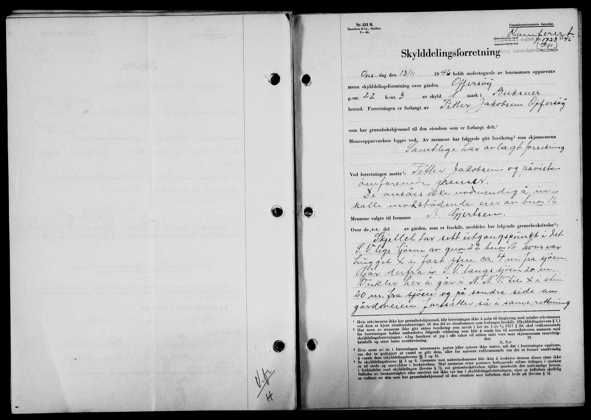 Lofoten sorenskriveri, SAT/A-0017/1/2/2C/L0015a: Mortgage book no. 15a, 1946-1947, Diary no: : 1723/1946