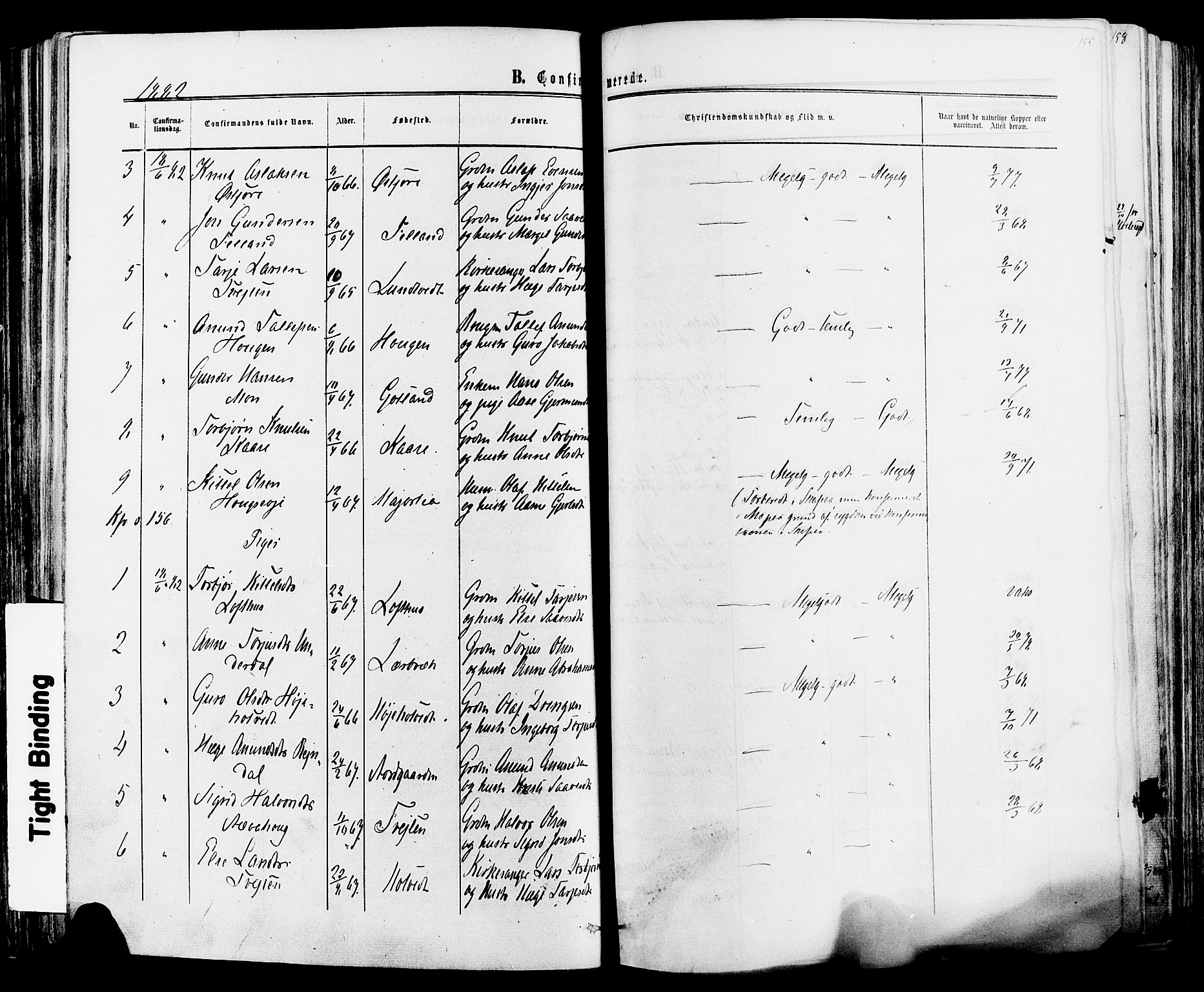 Mo kirkebøker, SAKO/A-286/F/Fa/L0006: Parish register (official) no. I 6, 1865-1885, p. 155