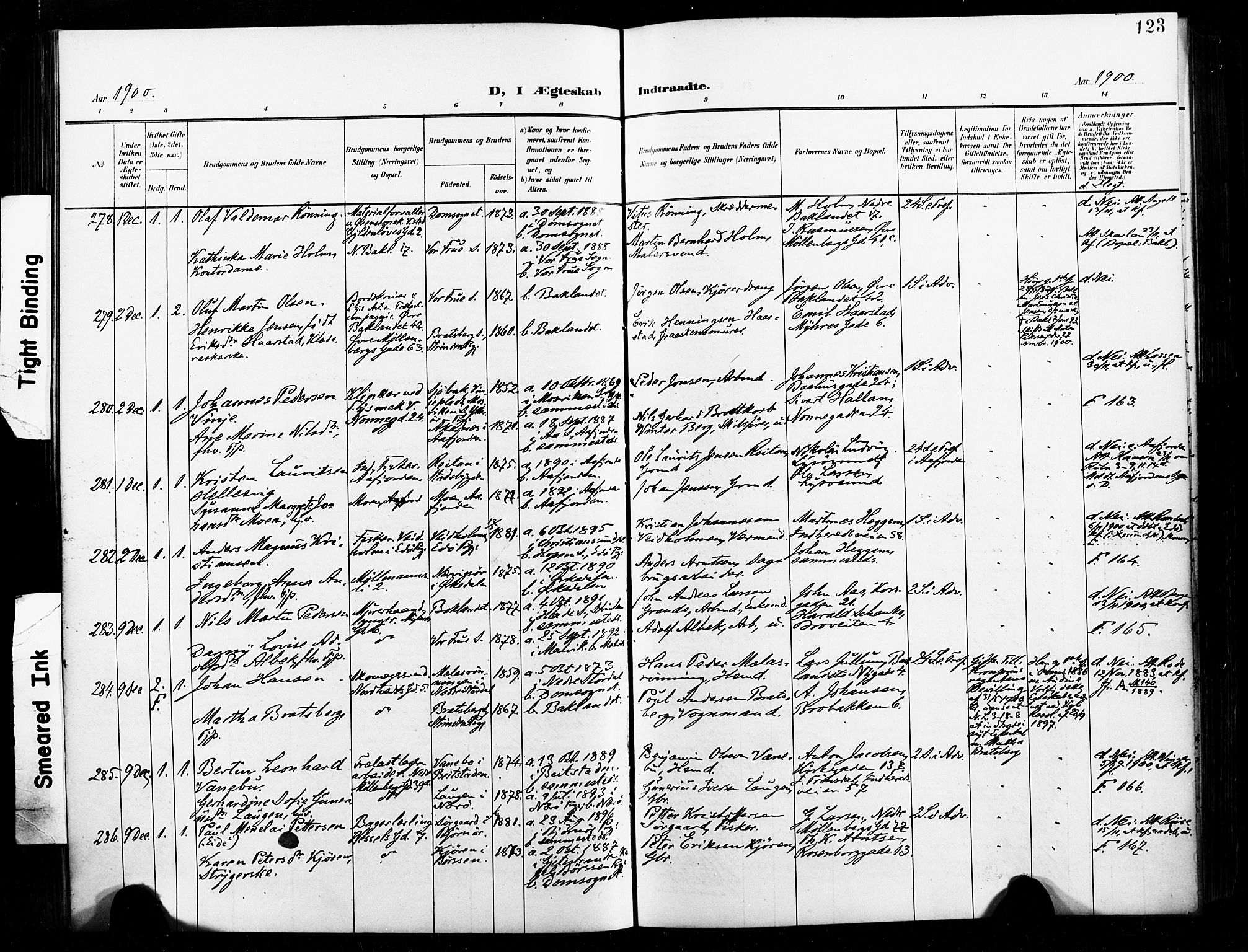 Ministerialprotokoller, klokkerbøker og fødselsregistre - Sør-Trøndelag, AV/SAT-A-1456/604/L0198: Parish register (official) no. 604A19, 1893-1900, p. 123