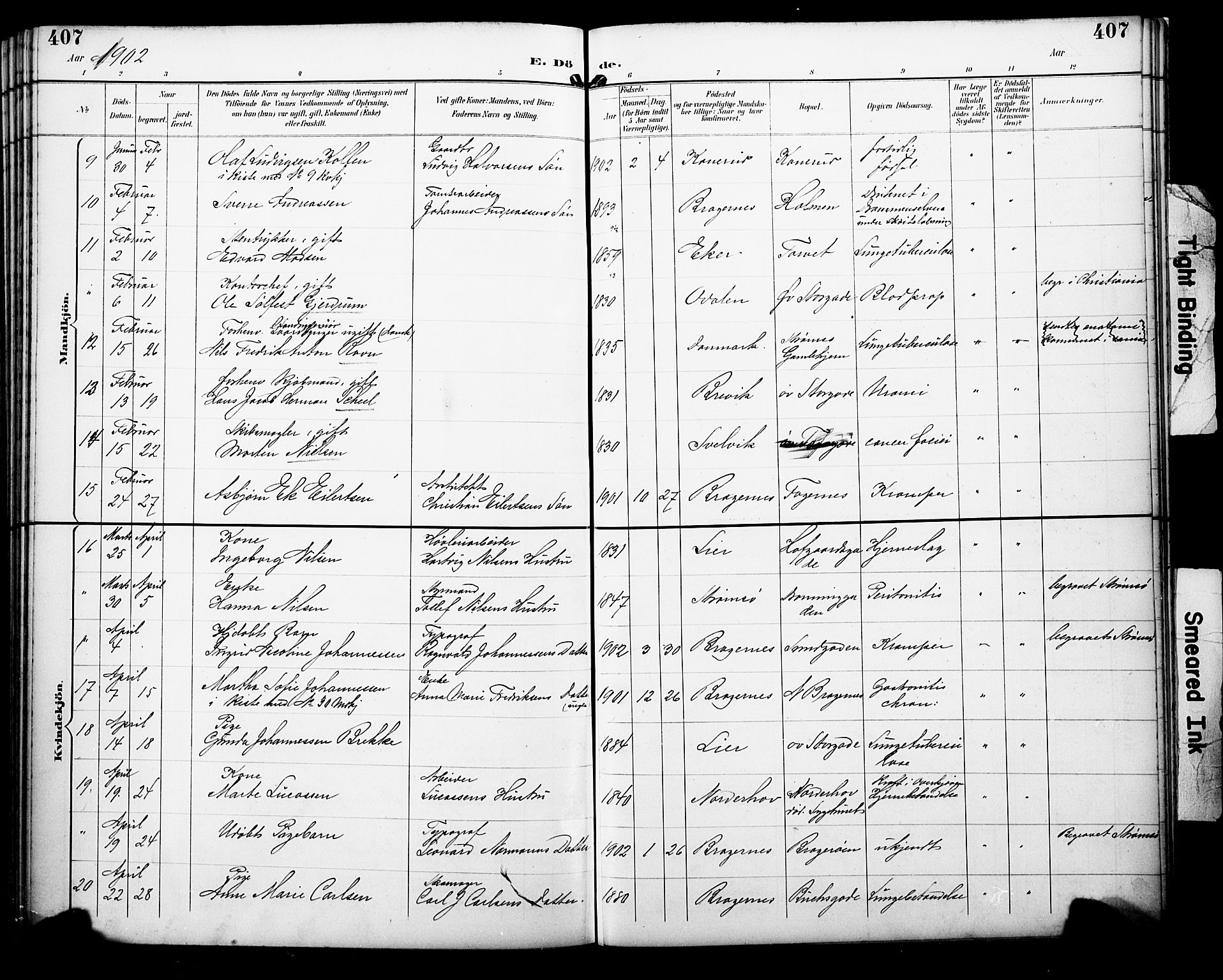 Bragernes kirkebøker, AV/SAKO-A-6/F/Fb/L0008: Parish register (official) no. II 8, 1894-1902, p. 407