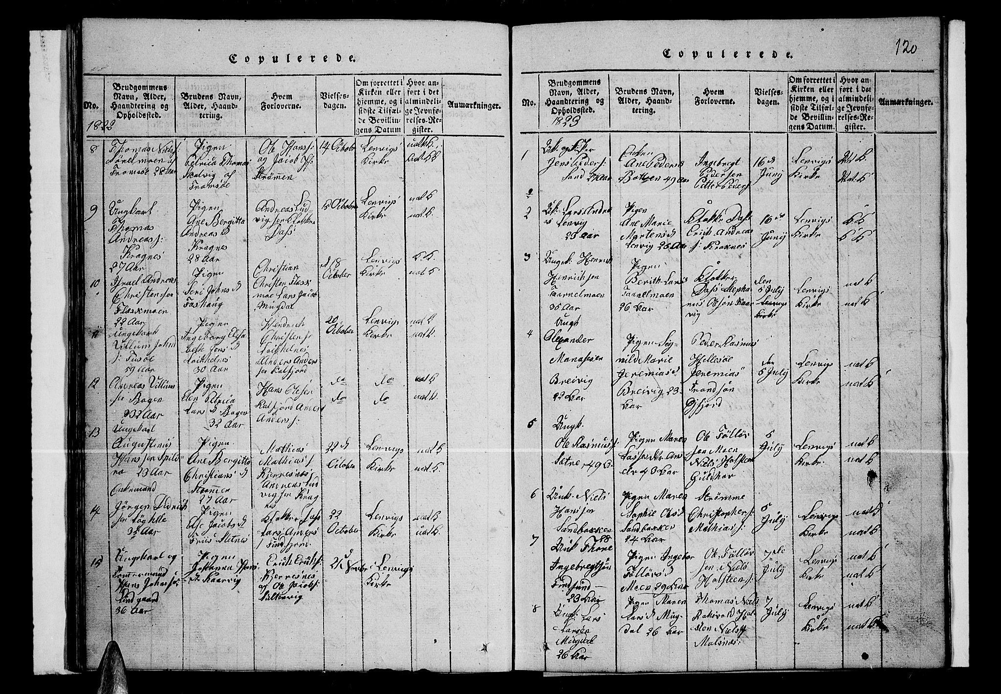 Lenvik sokneprestembete, SATØ/S-1310/H/Ha/Hab/L0001klokker: Parish register (copy) no. 1, 1822-1837, p. 120
