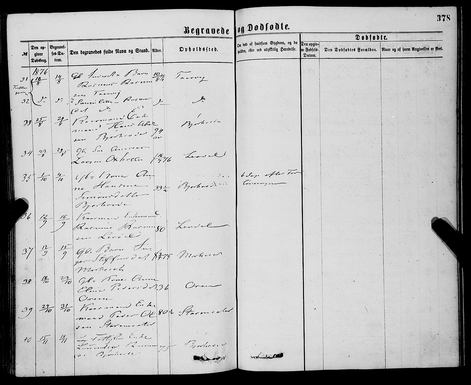 Eid sokneprestembete, AV/SAB-A-82301/H/Haa/Haaa/L0010: Parish register (official) no. A 10, 1867-1878, p. 378