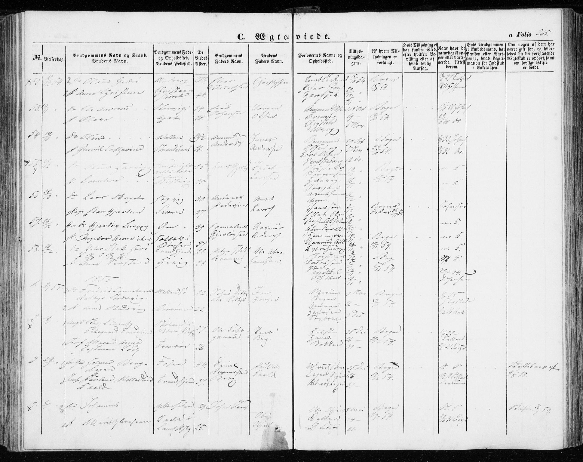 Ministerialprotokoller, klokkerbøker og fødselsregistre - Sør-Trøndelag, SAT/A-1456/634/L0530: Parish register (official) no. 634A06, 1852-1860, p. 265