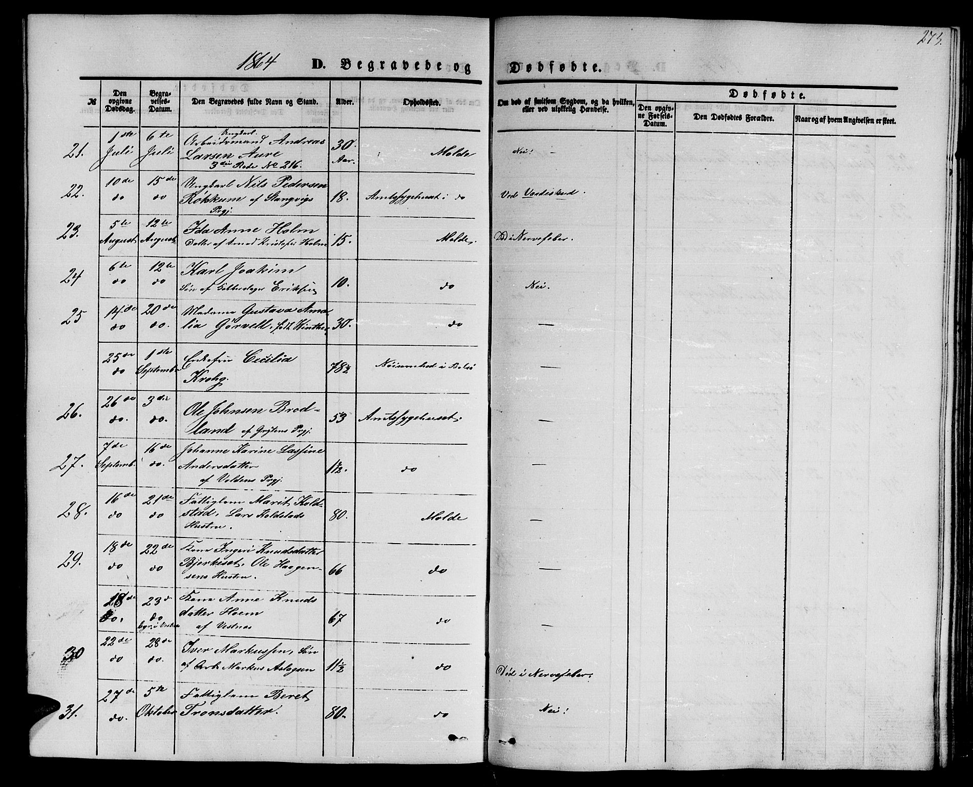 Ministerialprotokoller, klokkerbøker og fødselsregistre - Møre og Romsdal, AV/SAT-A-1454/558/L0701: Parish register (copy) no. 558C02, 1862-1879, p. 273