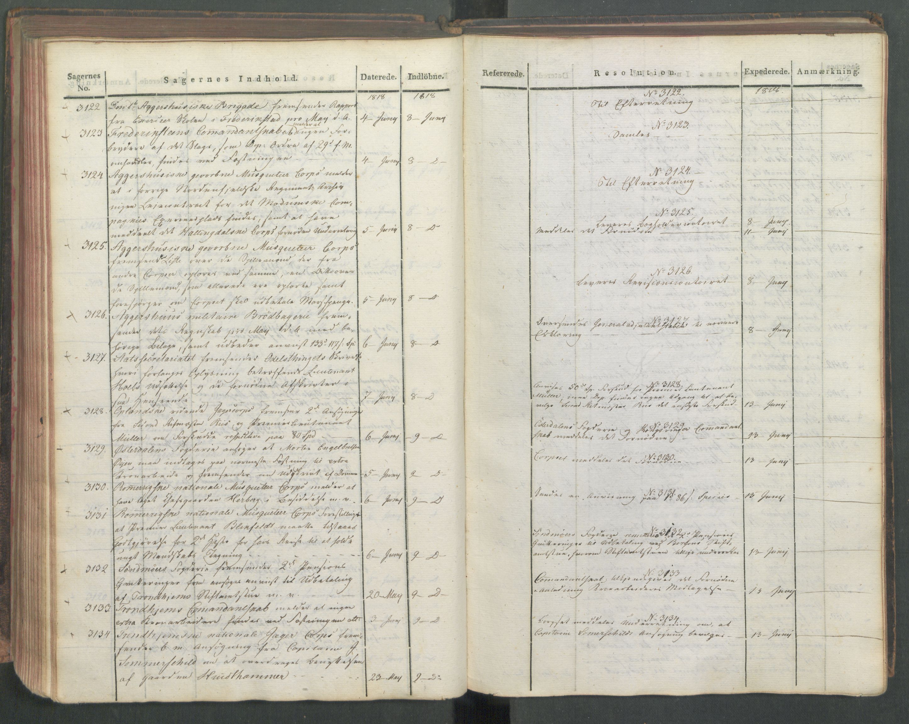 Armédepartementet, AV/RA-RAFA-3493/C/Ca/L0015: 6. Departements Journal, 1818