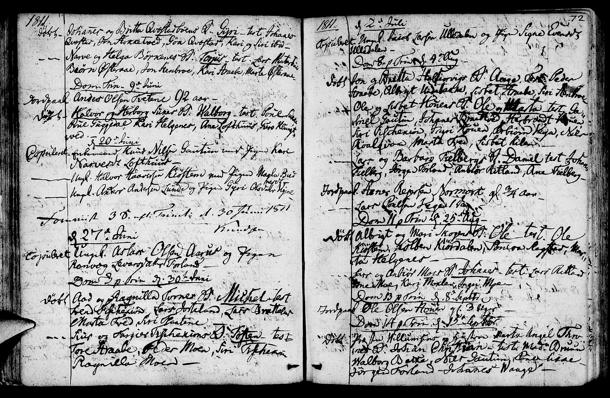 Suldal sokneprestkontor, SAST/A-101845/01/IV/L0004: Parish register (official) no. A 4, 1800-1816, p. 72