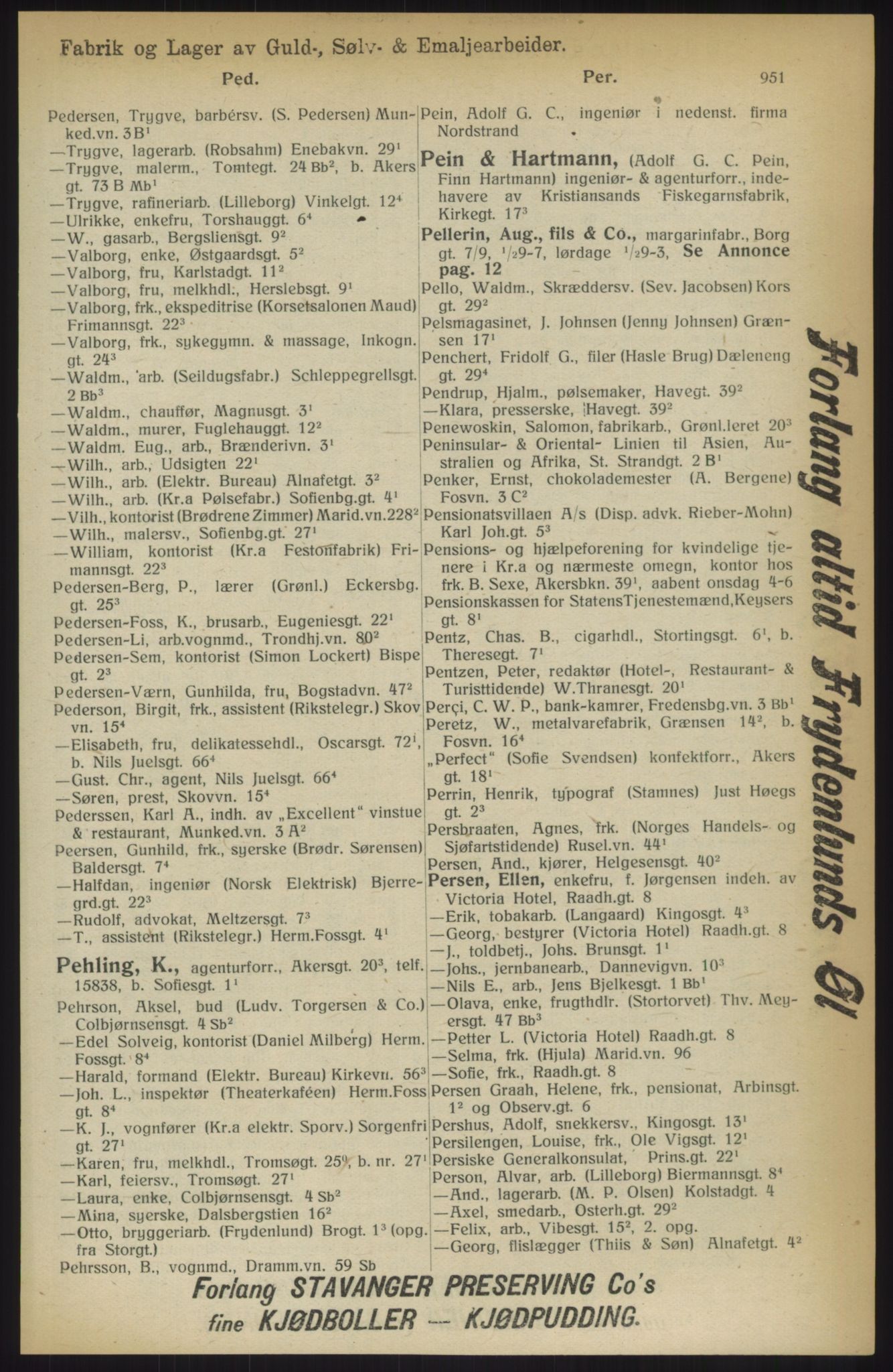 Kristiania/Oslo adressebok, PUBL/-, 1914, p. 951