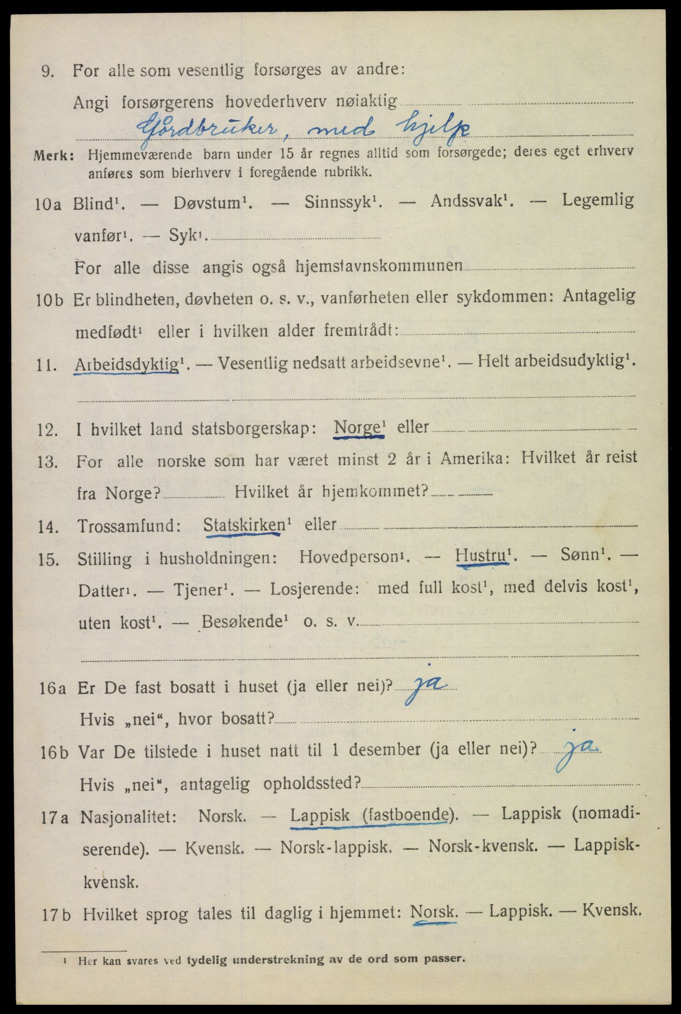 SAT, 1920 census for Ankenes, 1920, p. 6800