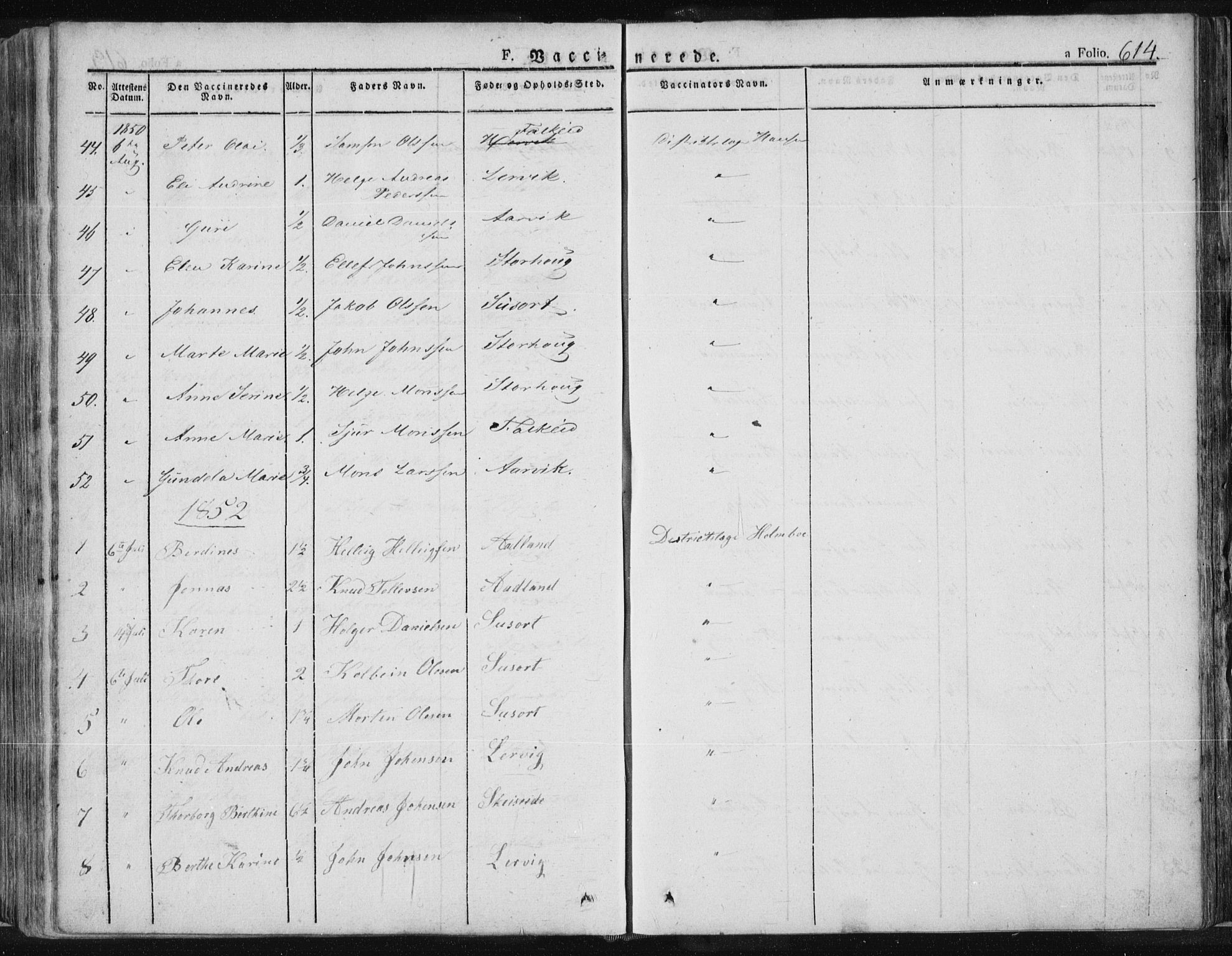 Tysvær sokneprestkontor, AV/SAST-A -101864/H/Ha/Haa/L0001: Parish register (official) no. A 1.2, 1831-1856, p. 614