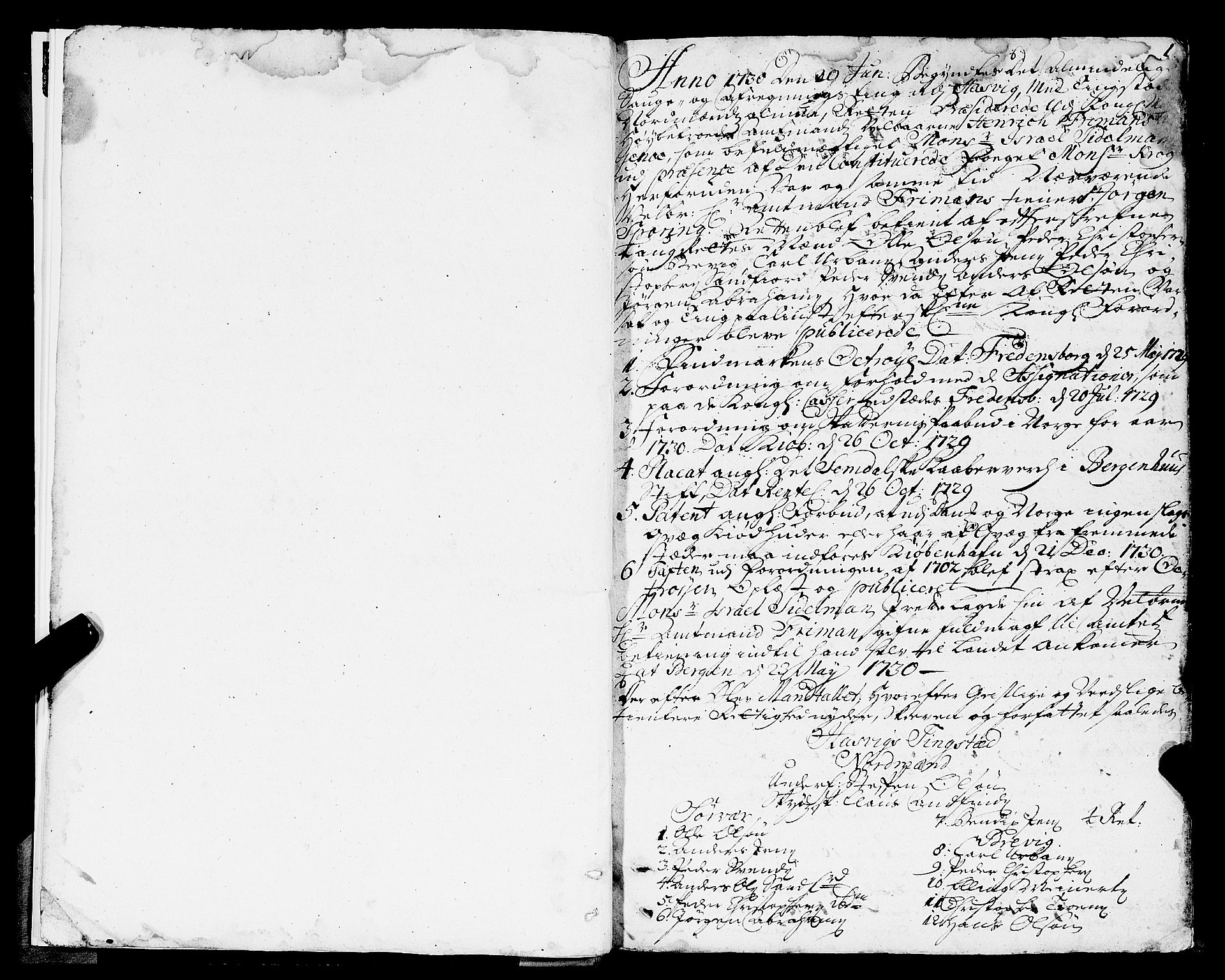 Finnmark sorenskriveri, AV/SATØ-S-0053/F/Fa/L0039: Justisprotokoller, 1730-1731, p. 0b-1a