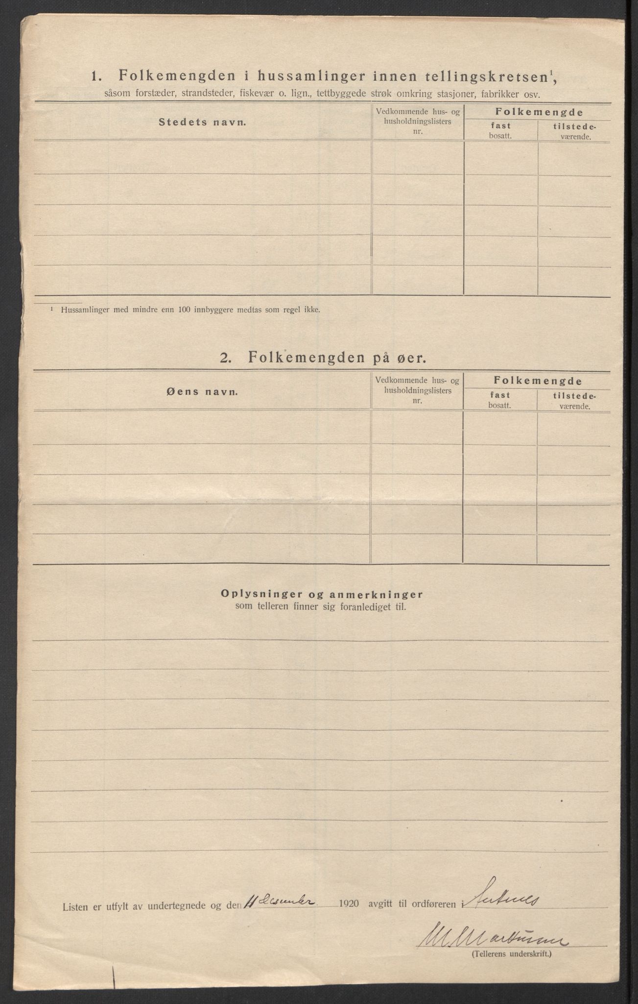 SAT, 1920 census for Ankenes, 1920, p. 33