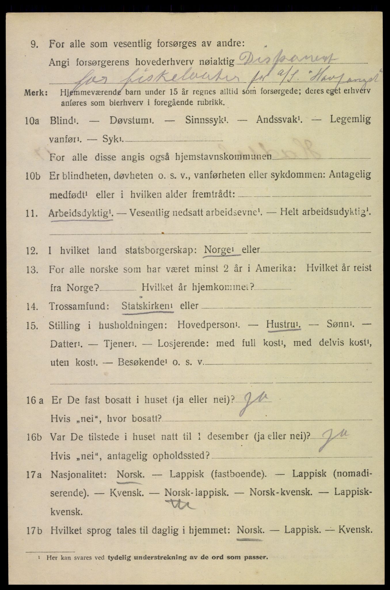 SAT, 1920 census for Hadsel, 1920, p. 15705