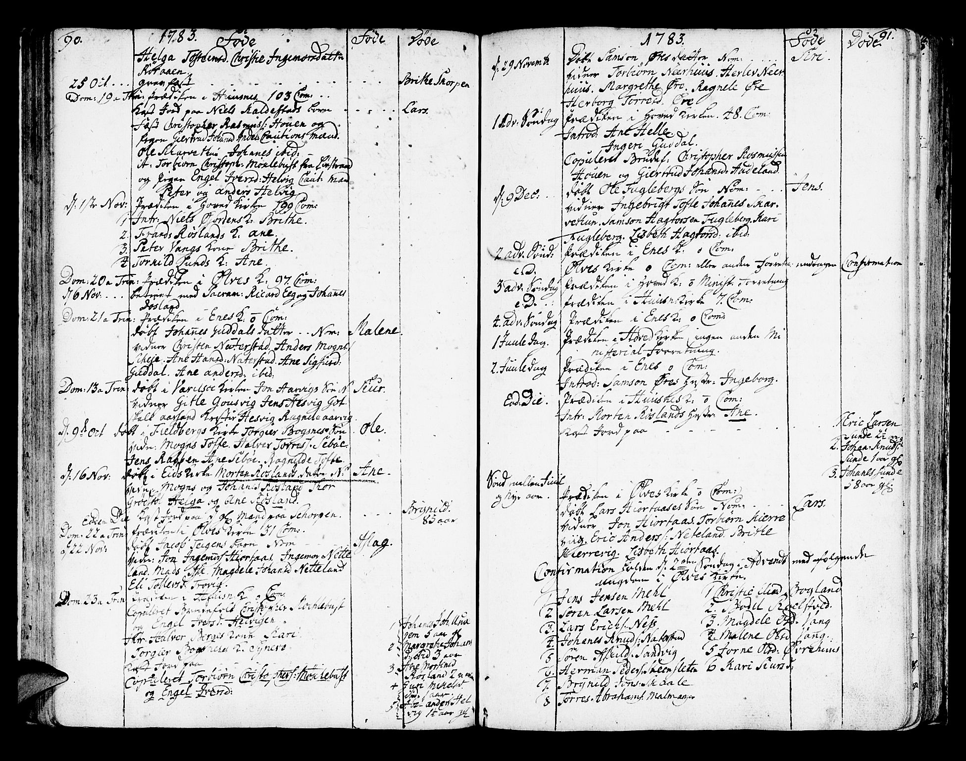 Kvinnherad sokneprestembete, SAB/A-76401/H/Haa: Parish register (official) no. A 4, 1778-1811, p. 90-91