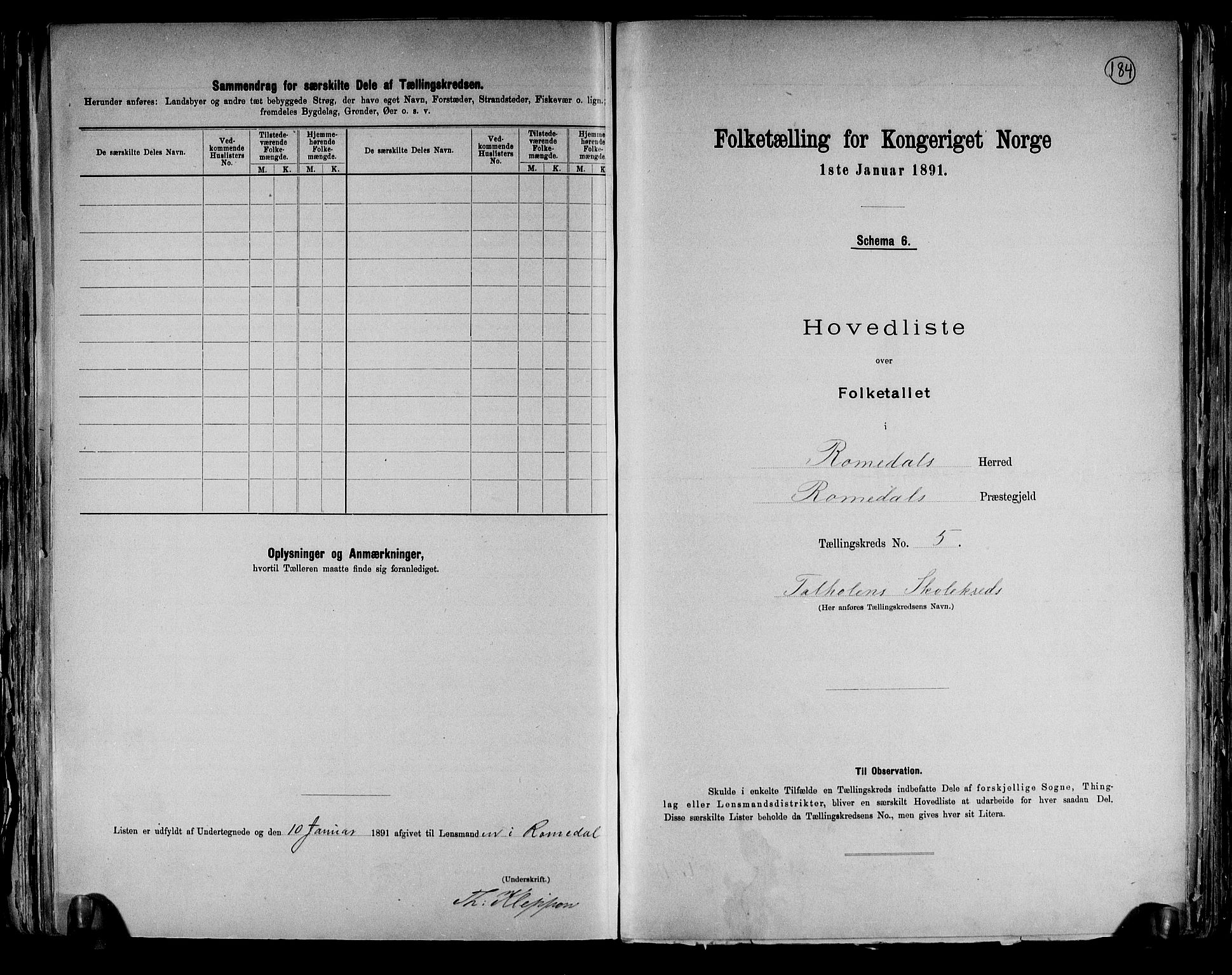 RA, 1891 census for 0416 Romedal, 1891, p. 13