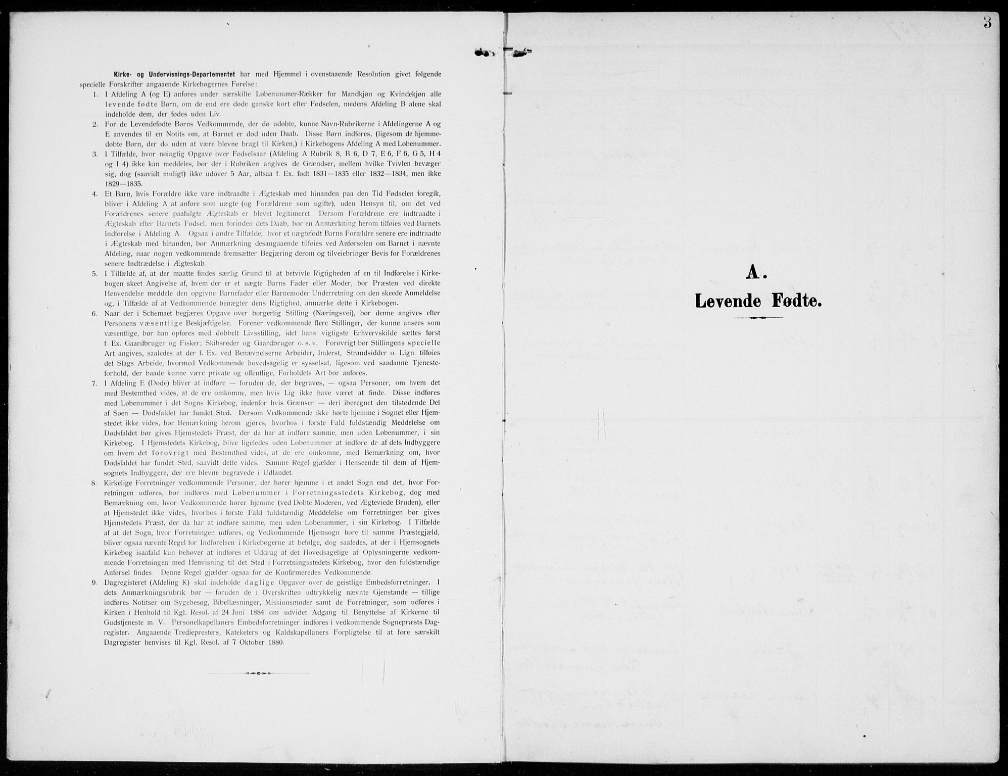 Kolbu prestekontor, SAH/PREST-110/H/Ha/Haa/L0001: Parish register (official) no. 1, 1907-1923, p. 3