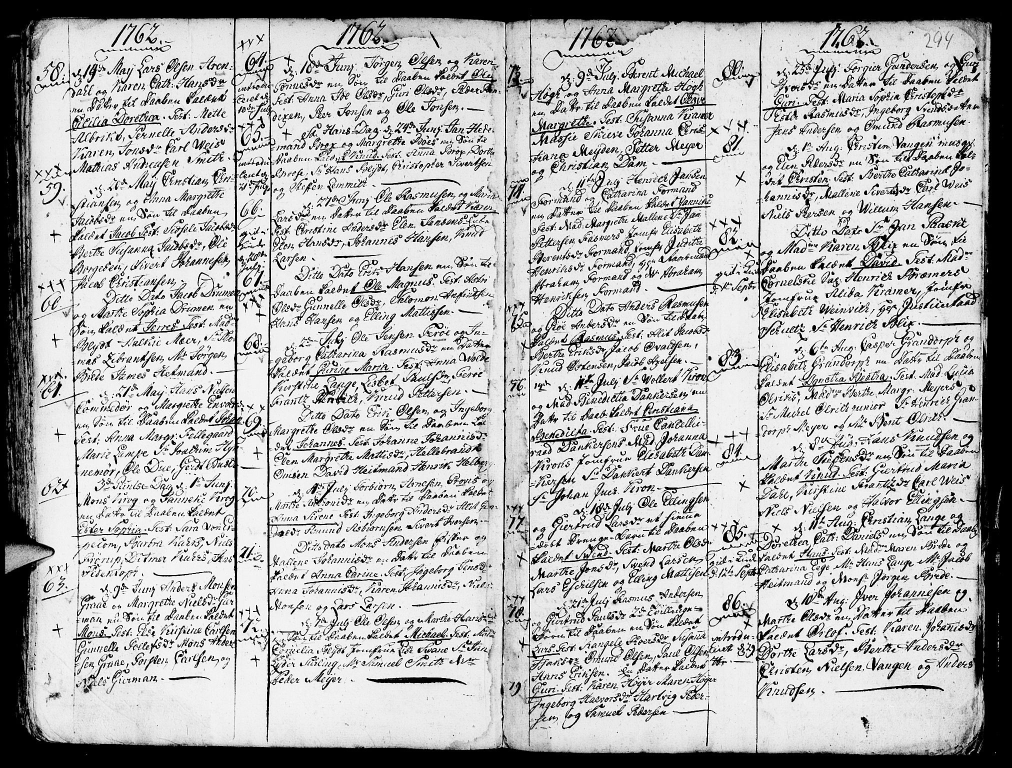 Nykirken Sokneprestembete, AV/SAB-A-77101/H/Haa/L0003: Parish register (official) no. A 3, 1717-1764, p. 294