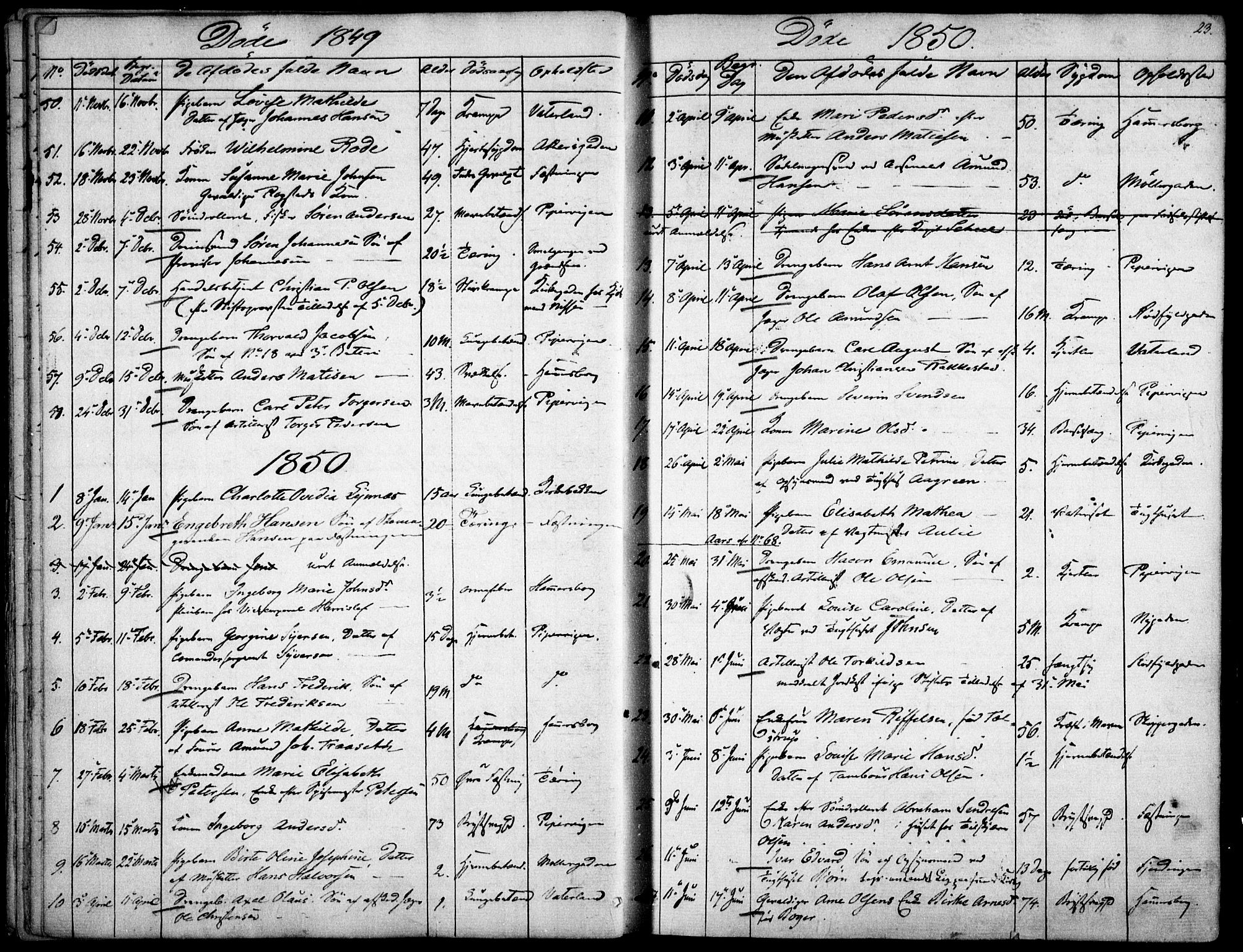 Garnisonsmenigheten Kirkebøker, SAO/A-10846/F/Fa/L0009: Parish register (official) no. 9, 1842-1859, p. 23
