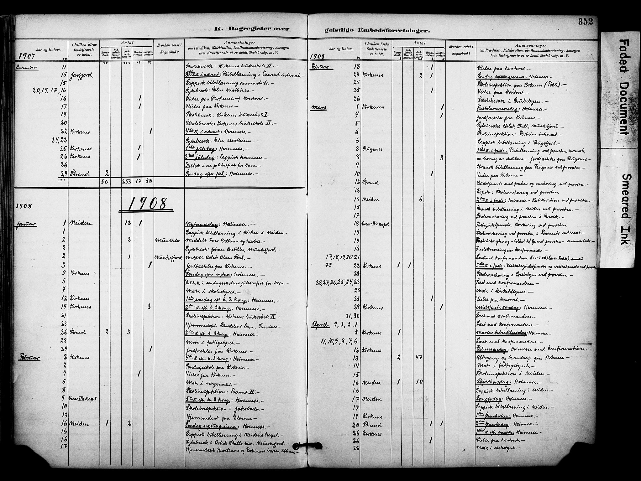 Sør-Varanger sokneprestkontor, SATØ/S-1331/H/Ha/L0004kirke: Parish register (official) no. 4, 1891-1908, p. 352