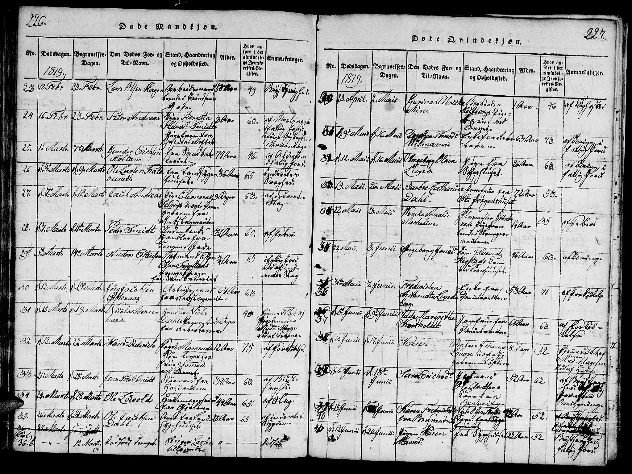 Ministerialprotokoller, klokkerbøker og fødselsregistre - Sør-Trøndelag, SAT/A-1456/601/L0043: Parish register (official) no. 601A11, 1815-1821, p. 226-227