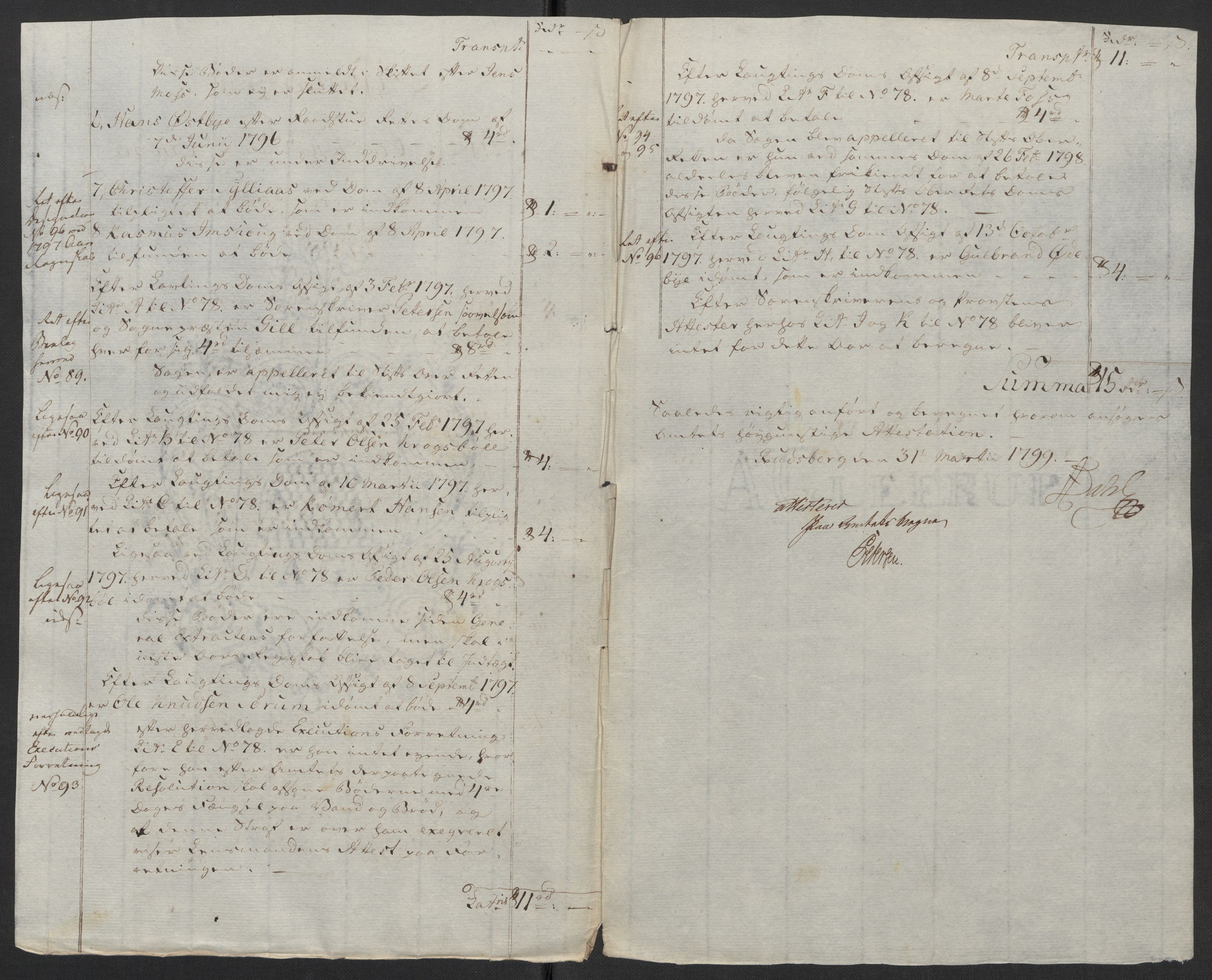 Rentekammeret inntil 1814, Reviderte regnskaper, Fogderegnskap, AV/RA-EA-4092/R11/L0674: Fogderegnskap Nedre Romerike, 1798, p. 315