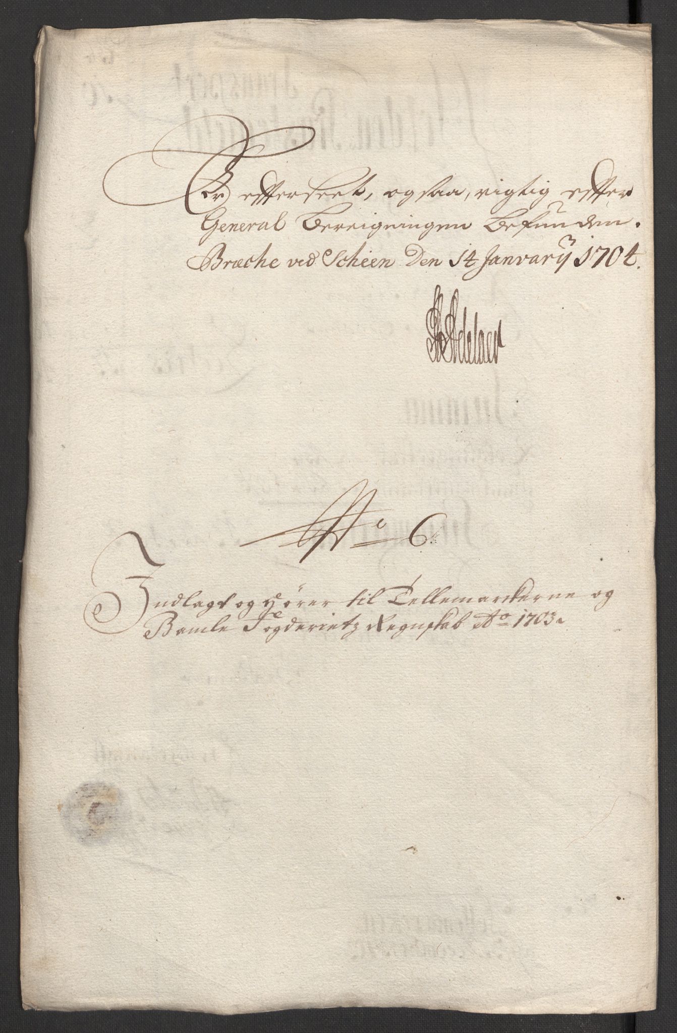 Rentekammeret inntil 1814, Reviderte regnskaper, Fogderegnskap, RA/EA-4092/R36/L2109: Fogderegnskap Øvre og Nedre Telemark og Bamble, 1703, p. 15