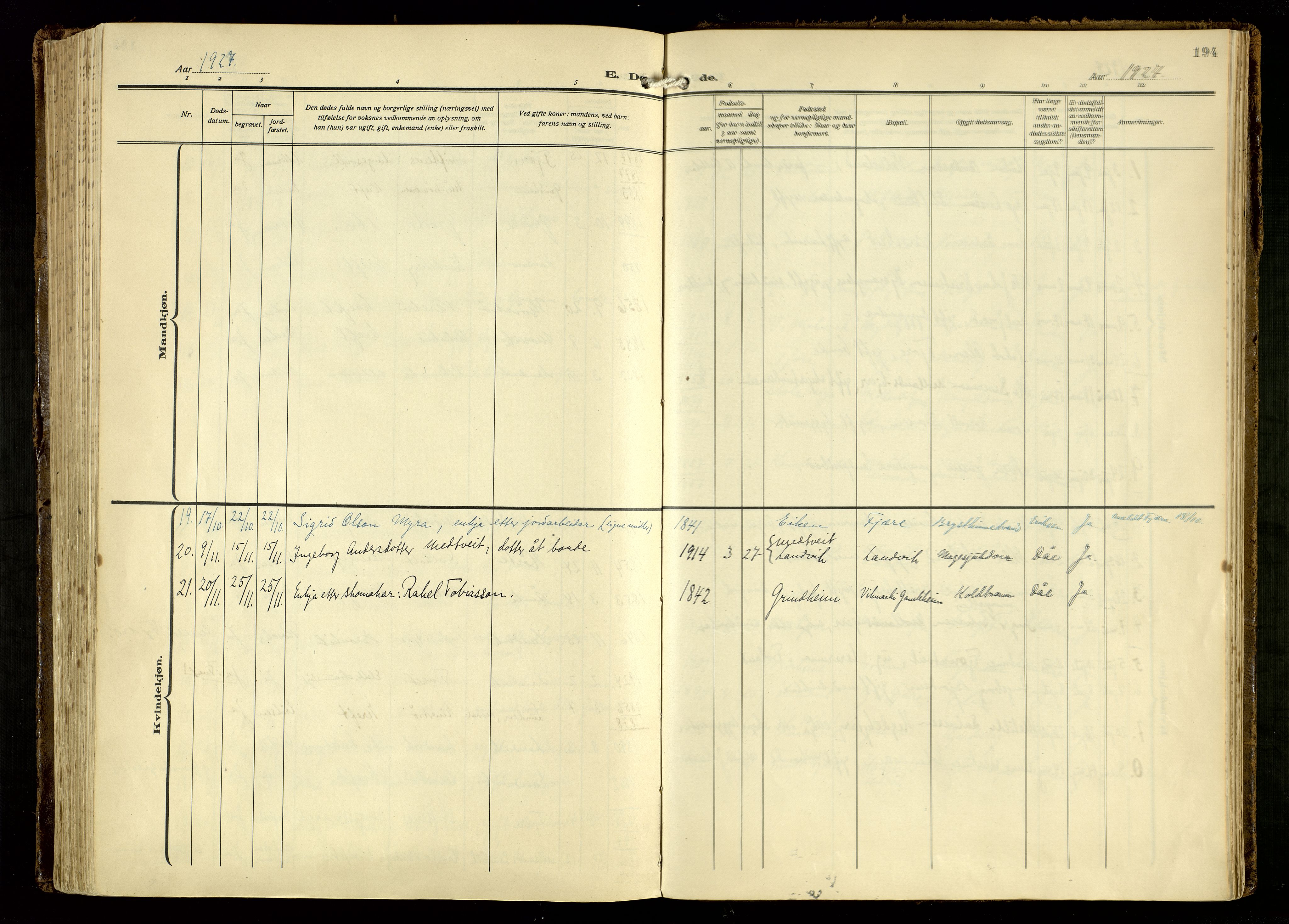 Hommedal sokneprestkontor, AV/SAK-1111-0023/F/Fa/Fab/L0008: Parish register (official) no. A 8, 1925-1956, p. 194