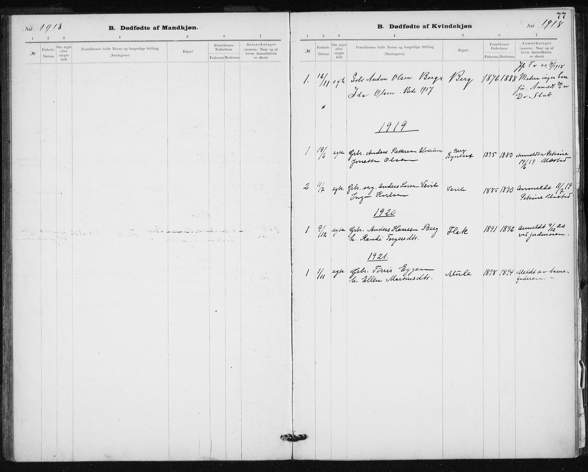 Ministerialprotokoller, klokkerbøker og fødselsregistre - Sør-Trøndelag, SAT/A-1456/612/L0381: Parish register (official) no. 612A13, 1907-1923, p. 77