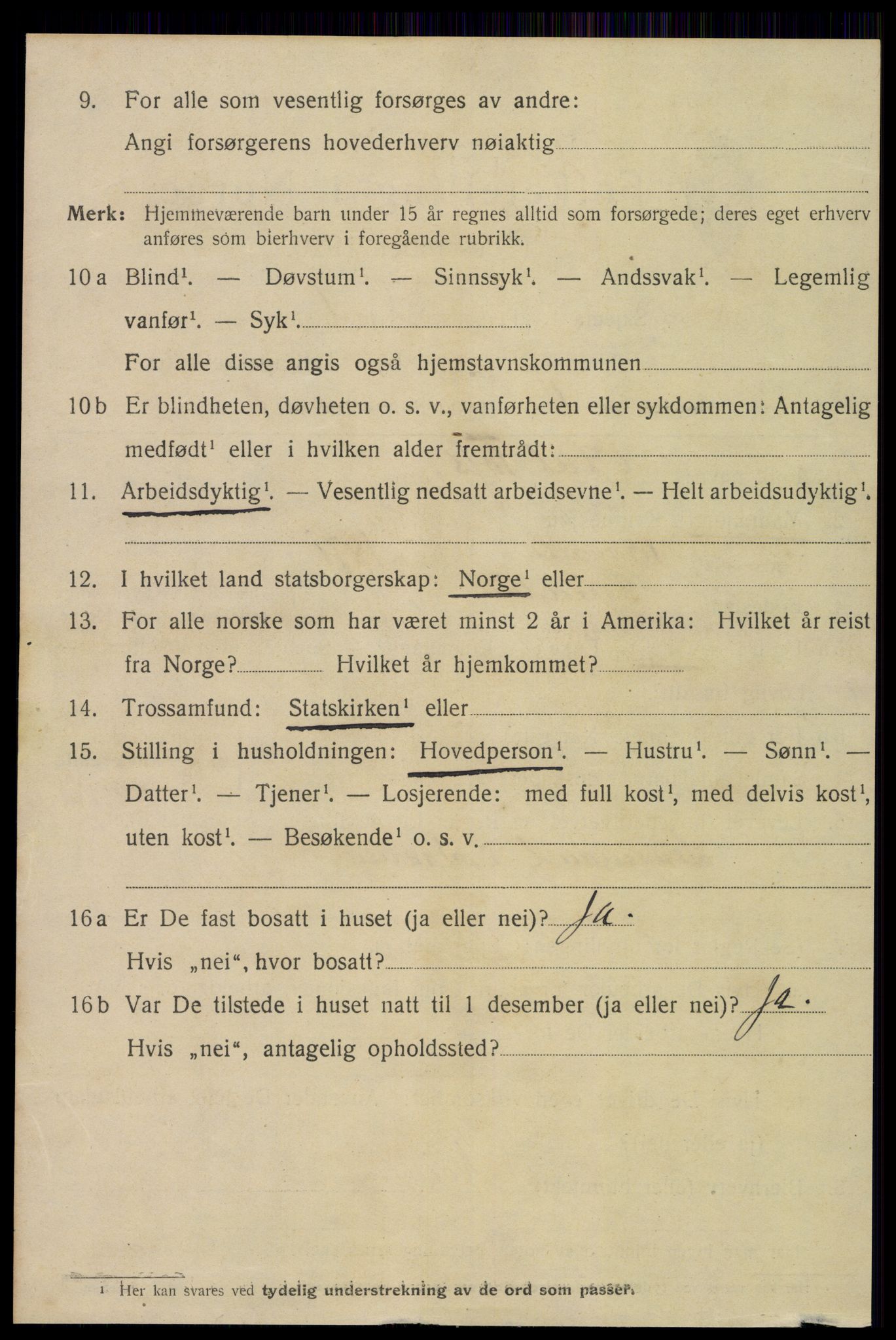 SAT, 1920 census for Steinkjer, 1920, p. 2349