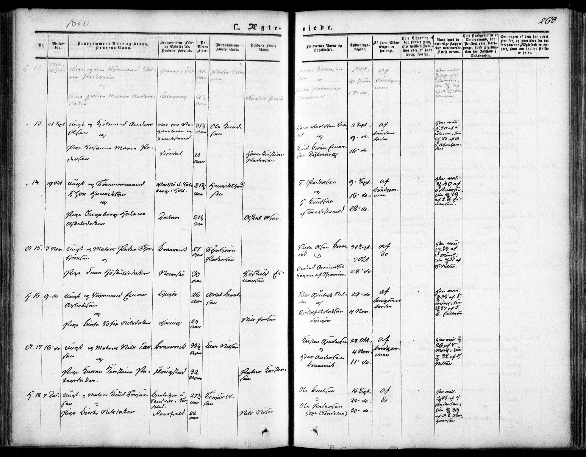 Dypvåg sokneprestkontor, AV/SAK-1111-0007/F/Fa/Faa/L0006: Parish register (official) no. A 6, 1855-1872, p. 263