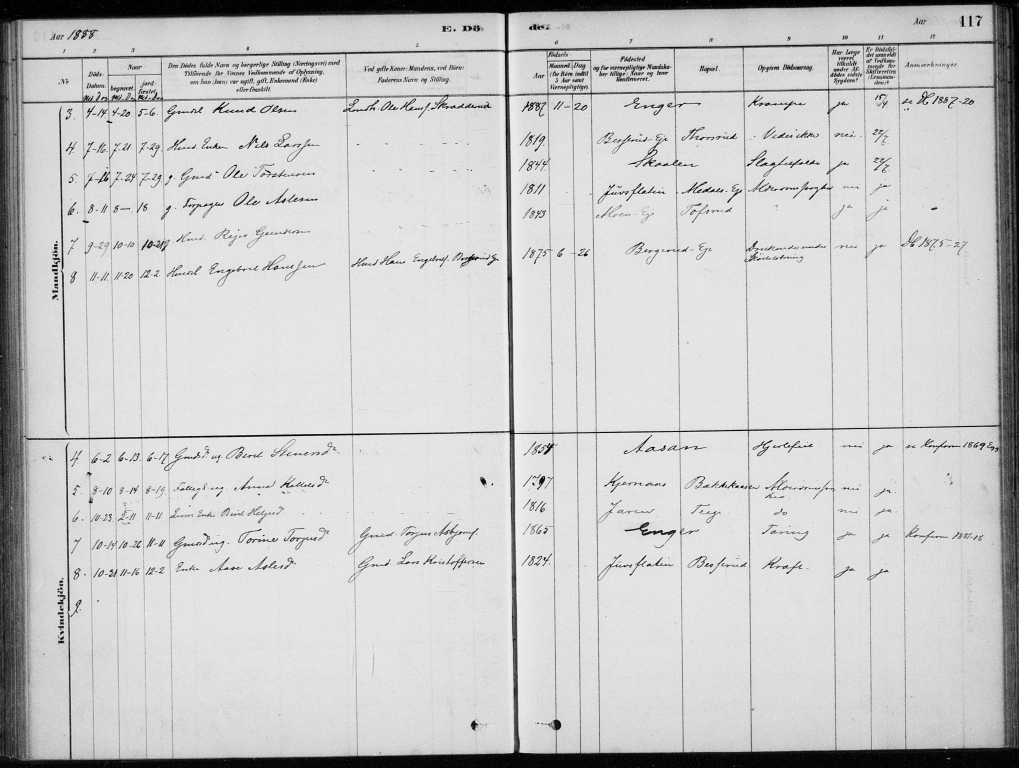 Sigdal kirkebøker, SAKO/A-245/F/Fc/L0001: Parish register (official) no. III 1, 1879-1893, p. 117